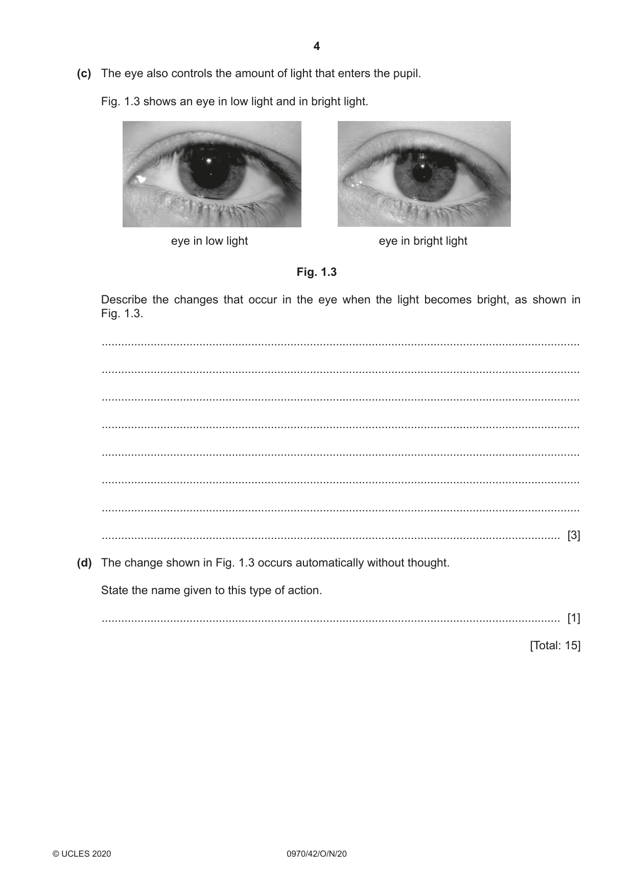 Cambridge IGCSE Biology (9-1) 0970 2020 Oct/Nov Paper 4 · Variant 2 question paper, page 4 of 20