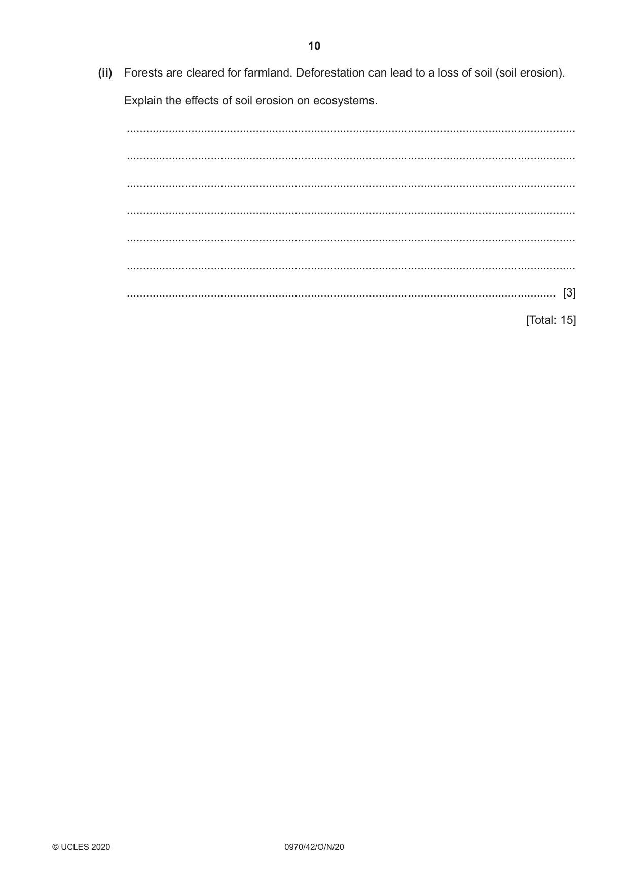 Cambridge IGCSE Biology (9-1) 0970 2020 Oct/Nov Paper 4 · Variant 2 question paper, page 10 of 20