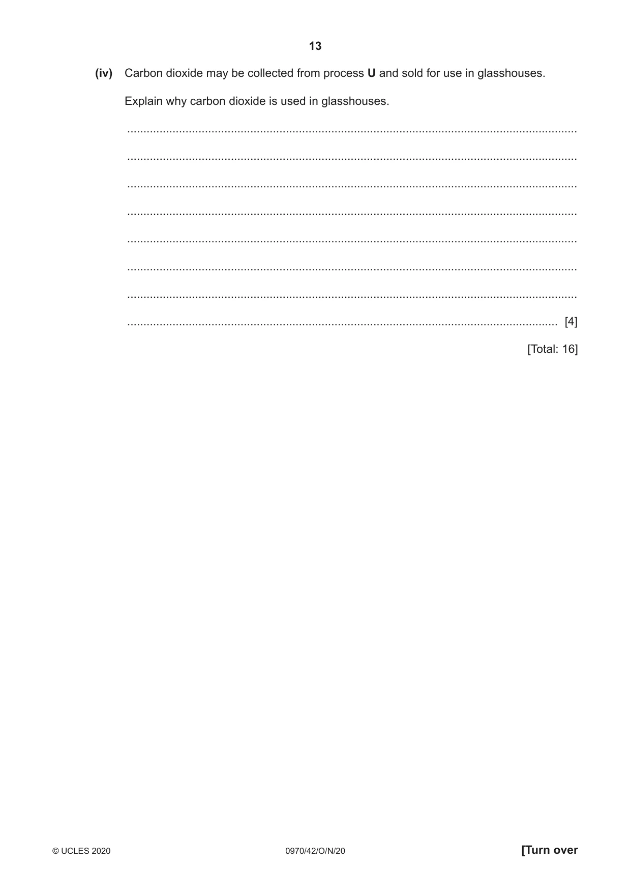 Cambridge IGCSE Biology (9-1) 0970 2020 Oct/Nov Paper 4 · Variant 2 question paper, page 13 of 20