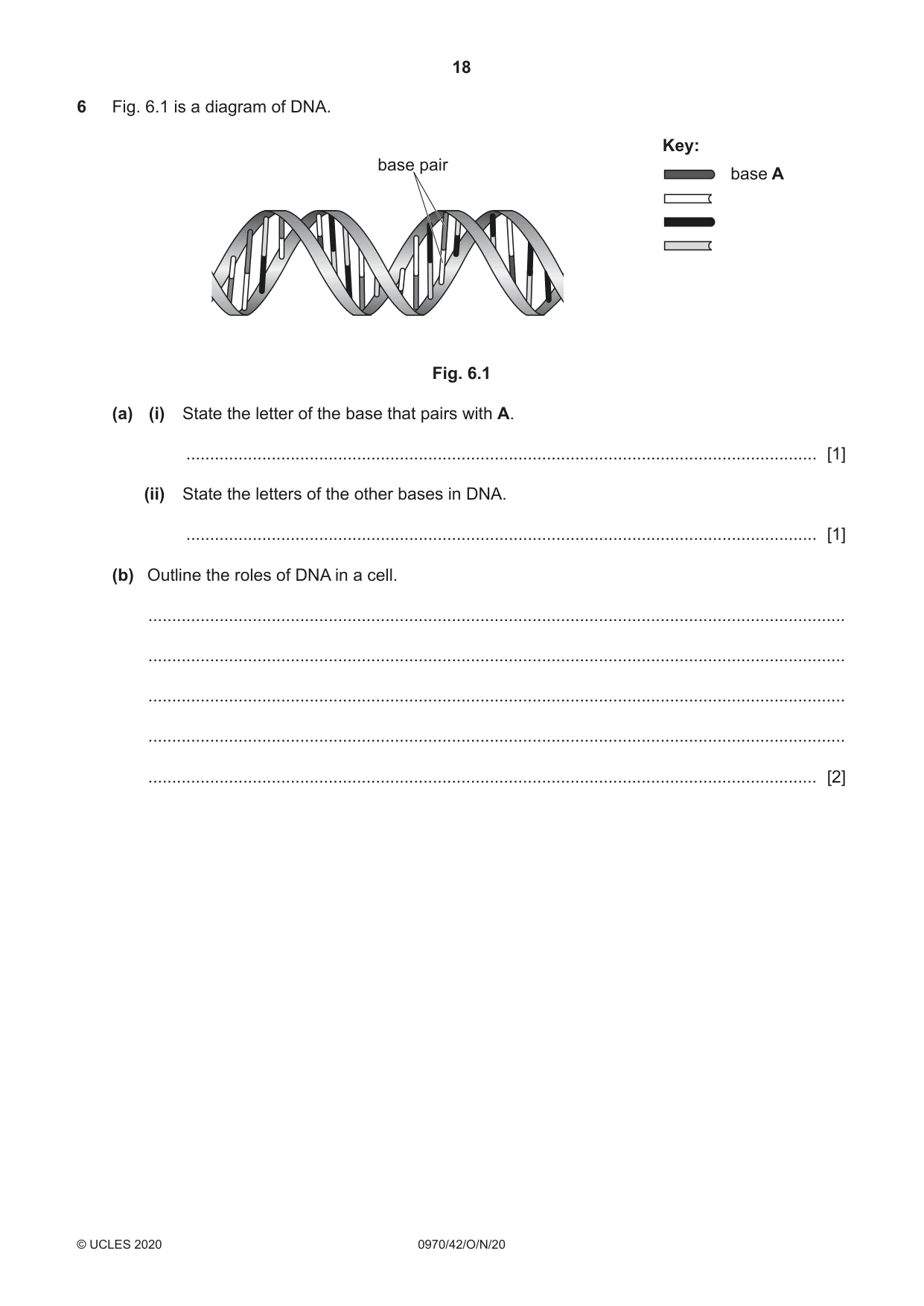 Cambridge IGCSE Biology (9-1) 0970 2020 Oct/Nov Paper 4 · Variant 2 question paper, page 18 of 20