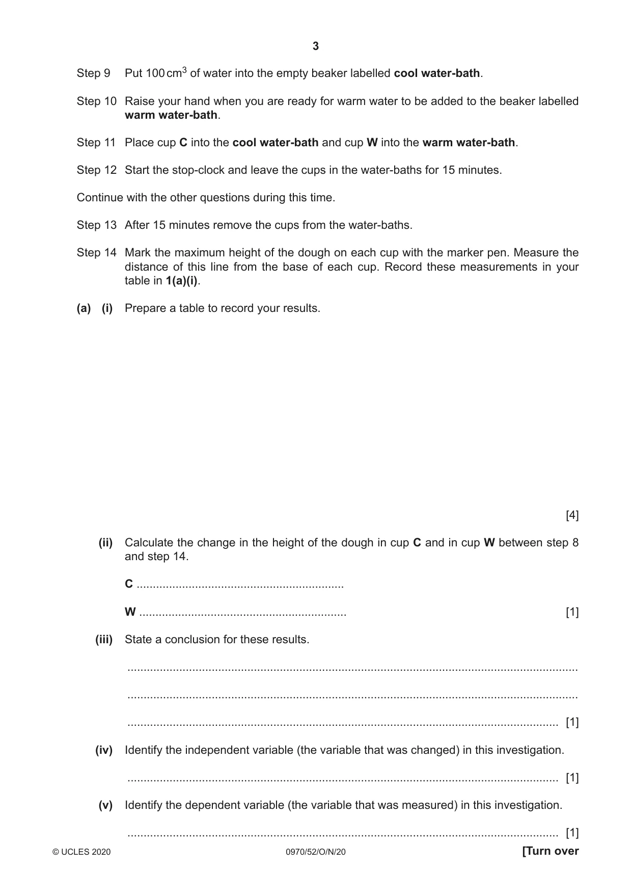 Cambridge IGCSE Biology (9-1) 0970 2020 Oct/Nov Paper 5 · Variant 2 question paper, page 3 of 12