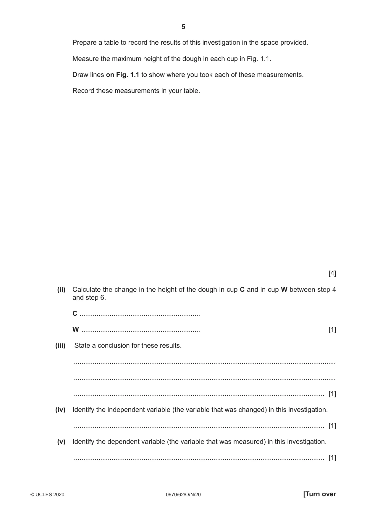Cambridge IGCSE Biology (9-1) 0970 2020 Oct/Nov Paper 6 · Variant 2 question paper, page 5 of 12