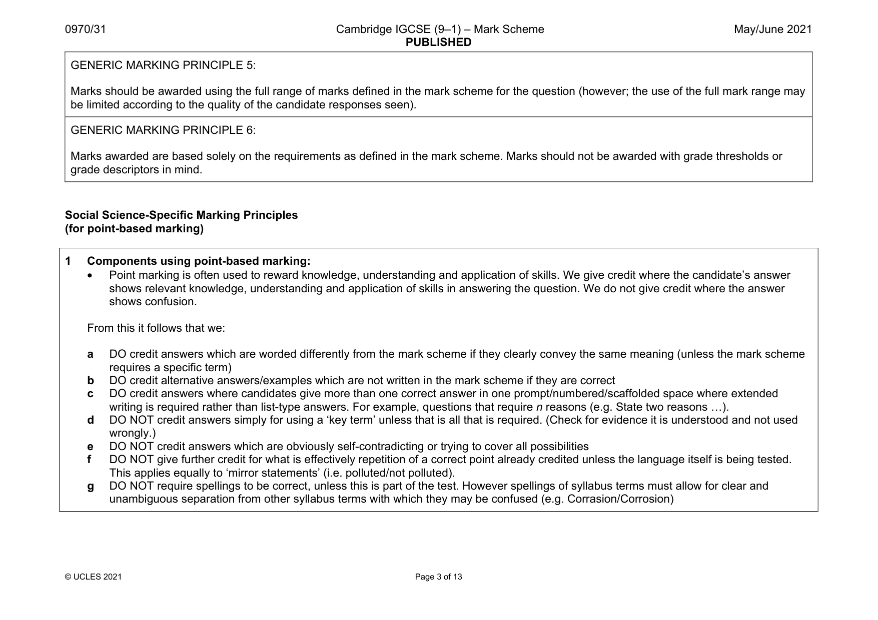 Mark scheme, page 3 of 13