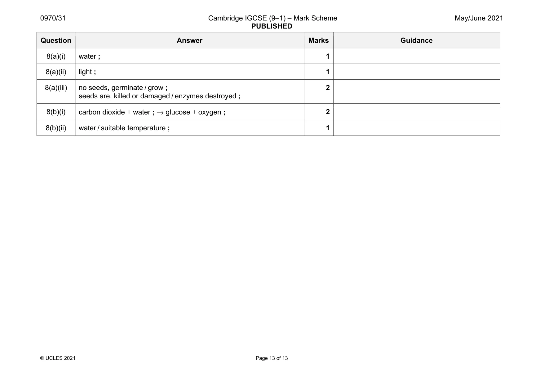 Mark scheme, page 13 of 13