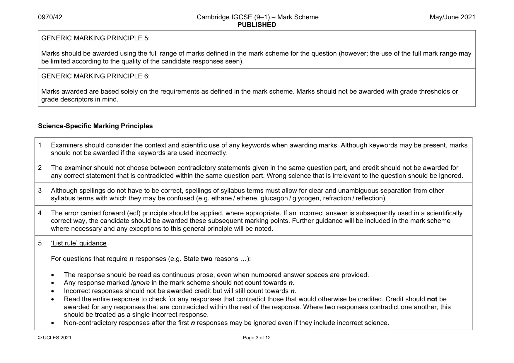 Mark scheme, page 3 of 12