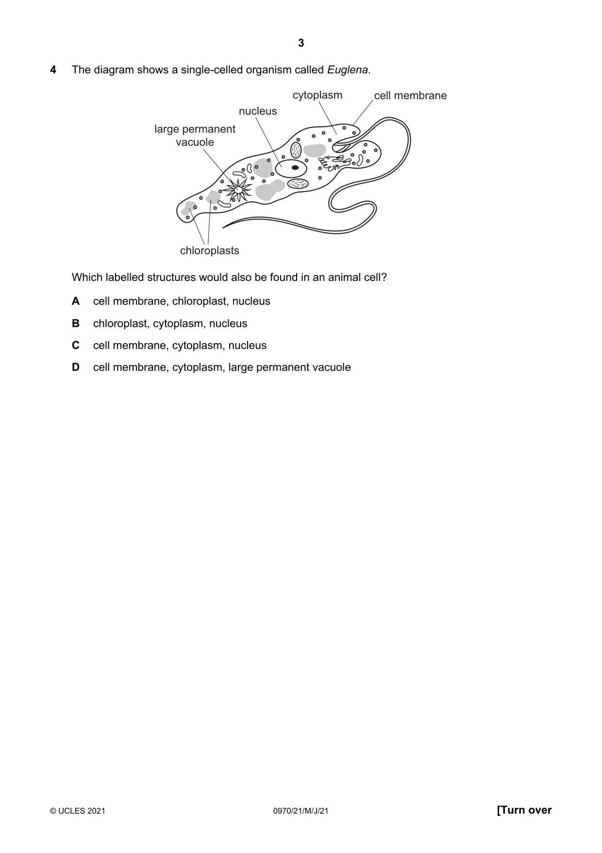 Cambridge IGCSE Biology (9-1) 0970 2021 May/June Paper 2 · Variant 1 question paper, page 3 of 16