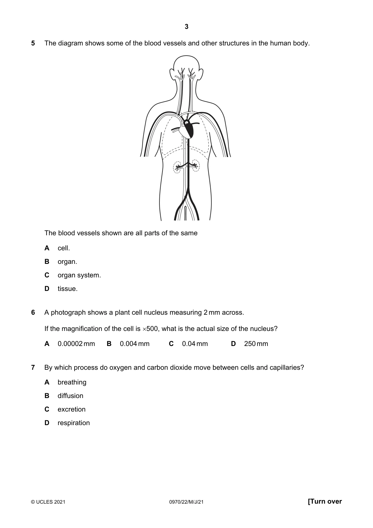 Cambridge IGCSE Biology (9-1) 0970 2021 May/June Paper 2 · Variant 2 question paper, page 3 of 16