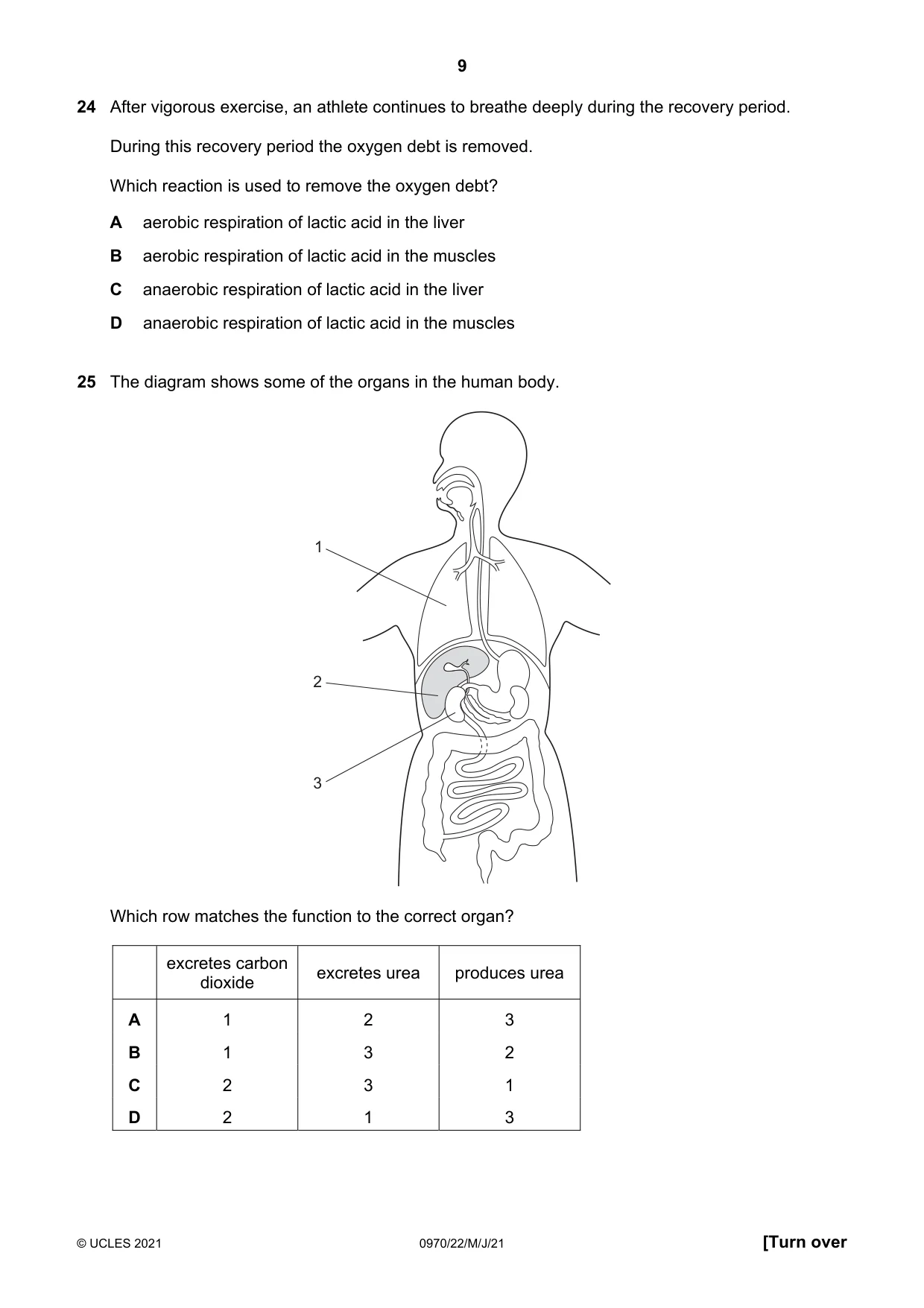 Cambridge IGCSE Biology (9-1) 0970 2021 May/June Paper 2 · Variant 2 question paper, page 9 of 16