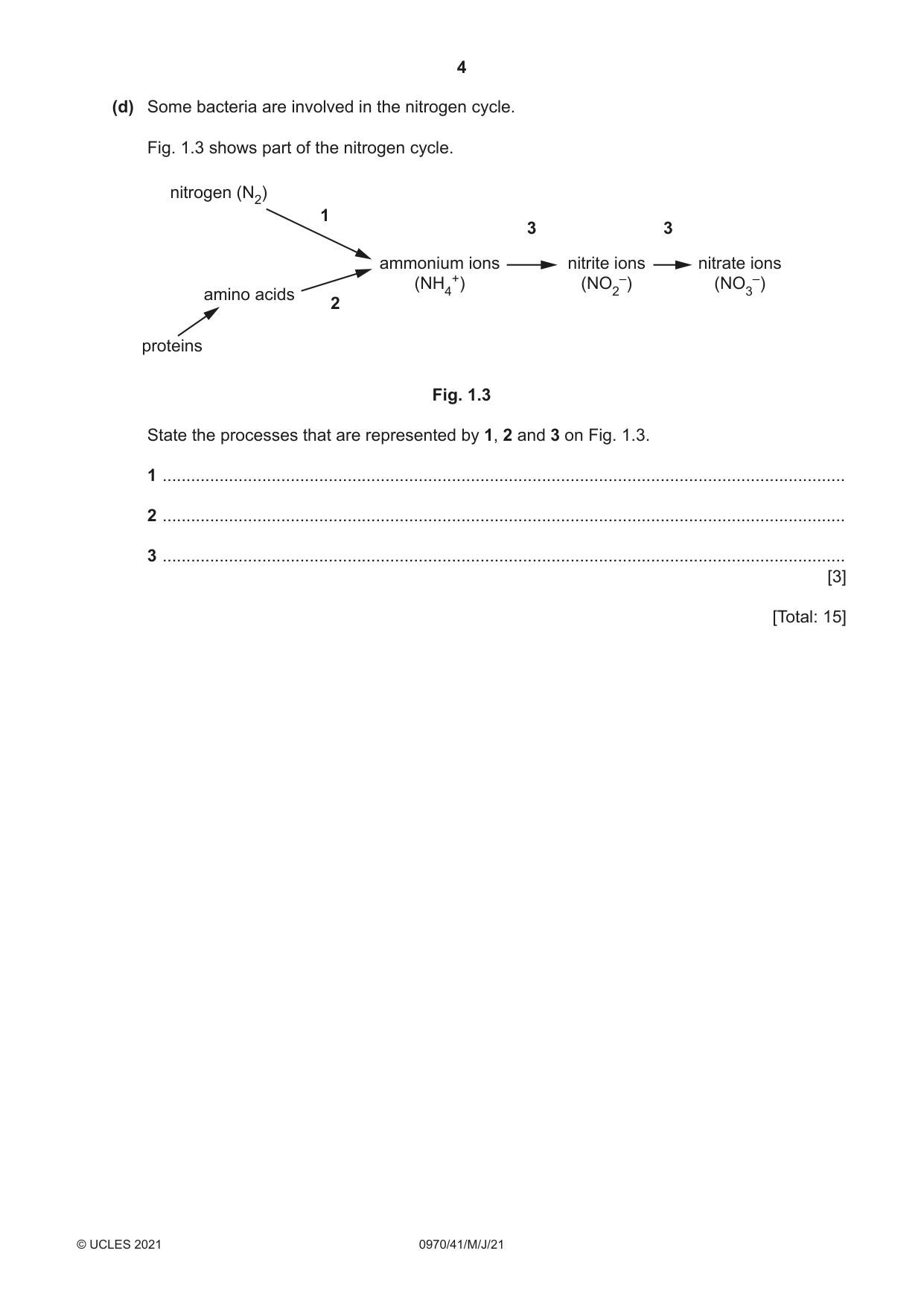 Cambridge IGCSE Biology (9-1) 0970 2021 May/June Paper 4 · Variant 1 question paper, page 4 of 20