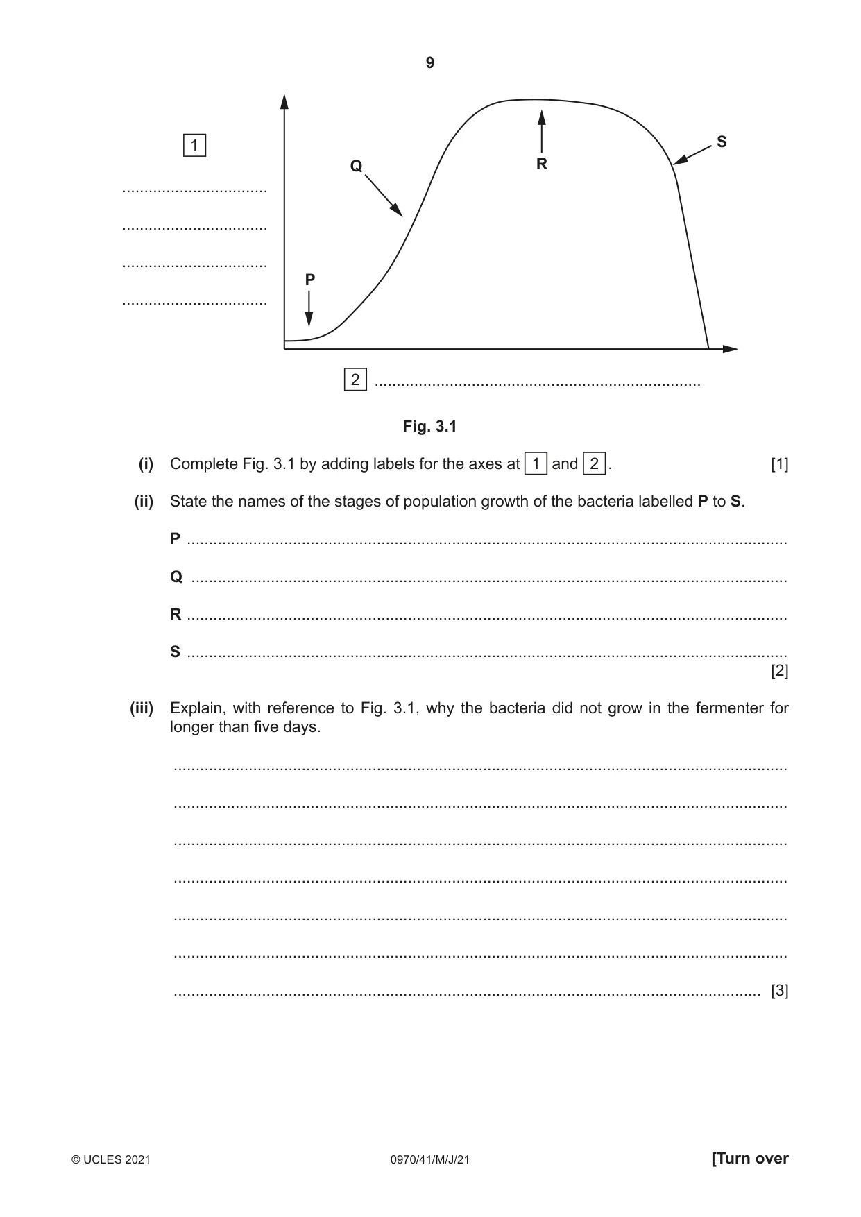 Cambridge IGCSE Biology (9-1) 0970 2021 May/June Paper 4 · Variant 1 question paper, page 9 of 20