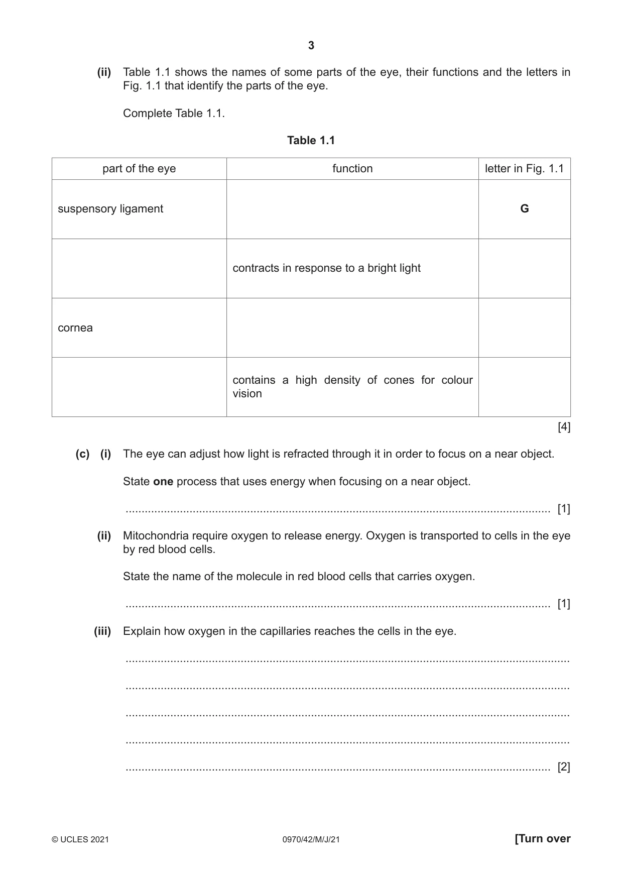 Cambridge IGCSE Biology (9-1) 0970 2021 May/June Paper 4 · Variant 2 question paper, page 3 of 20