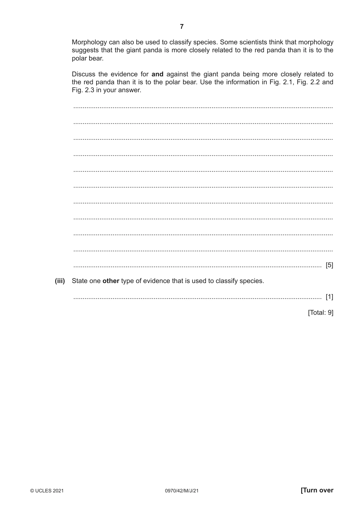 Cambridge IGCSE Biology (9-1) 0970 2021 May/June Paper 4 · Variant 2 question paper, page 7 of 20