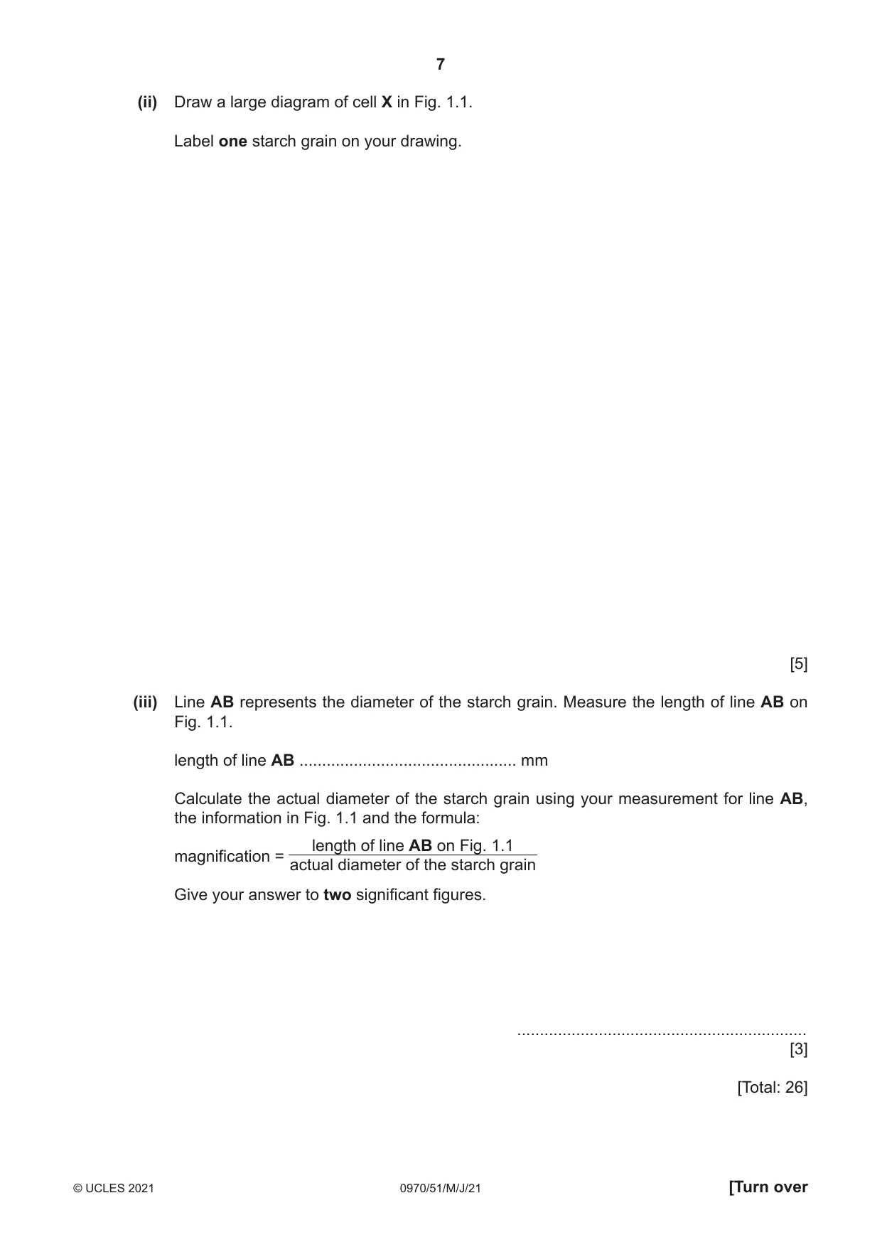 Cambridge IGCSE Biology (9-1) 0970 2021 May/June Paper 5 · Variant 1 question paper, page 7 of 12