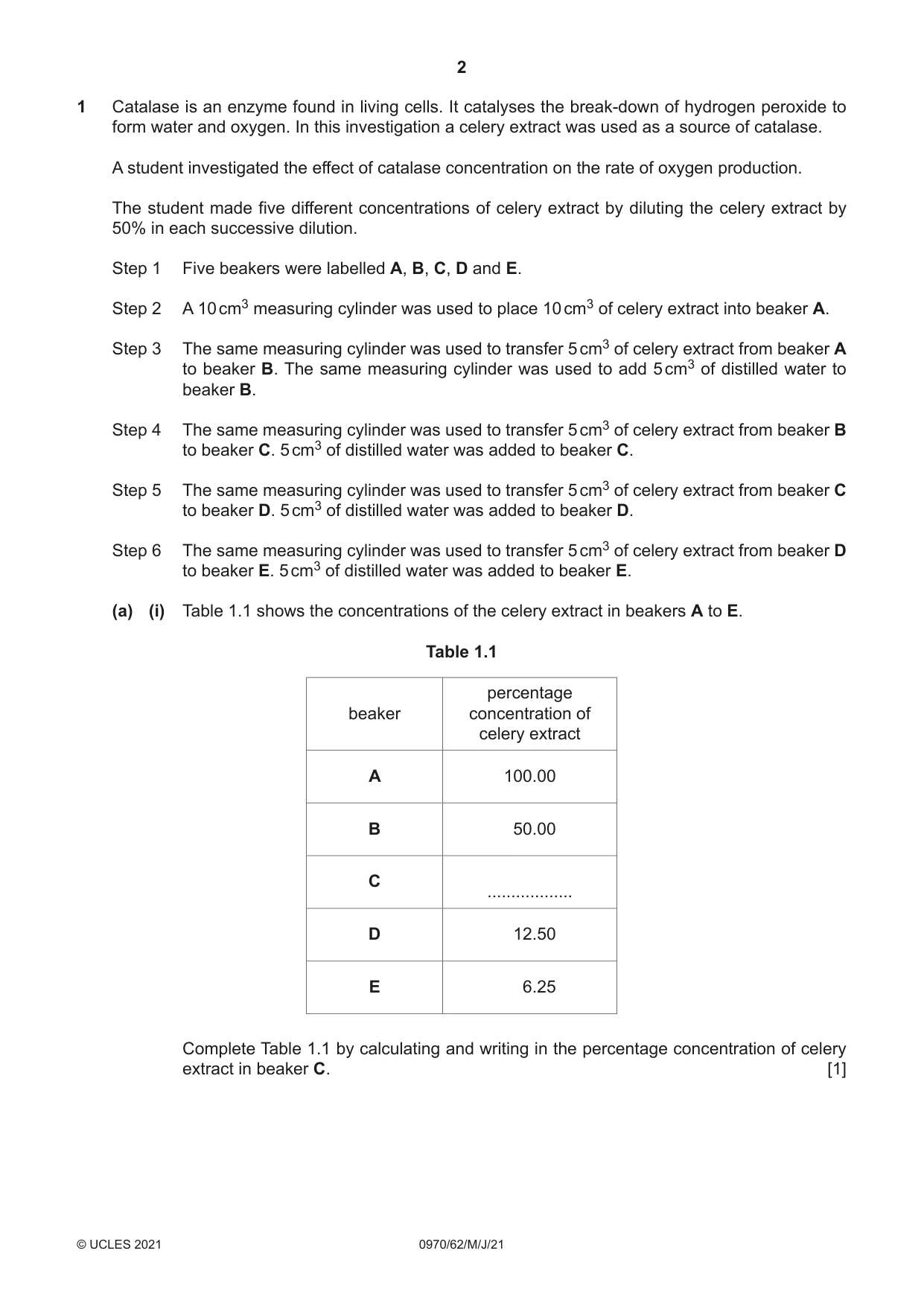Cambridge IGCSE Biology (9-1) 0970 2021 May/June Paper 6 · Variant 2 question paper, page 2 of 12