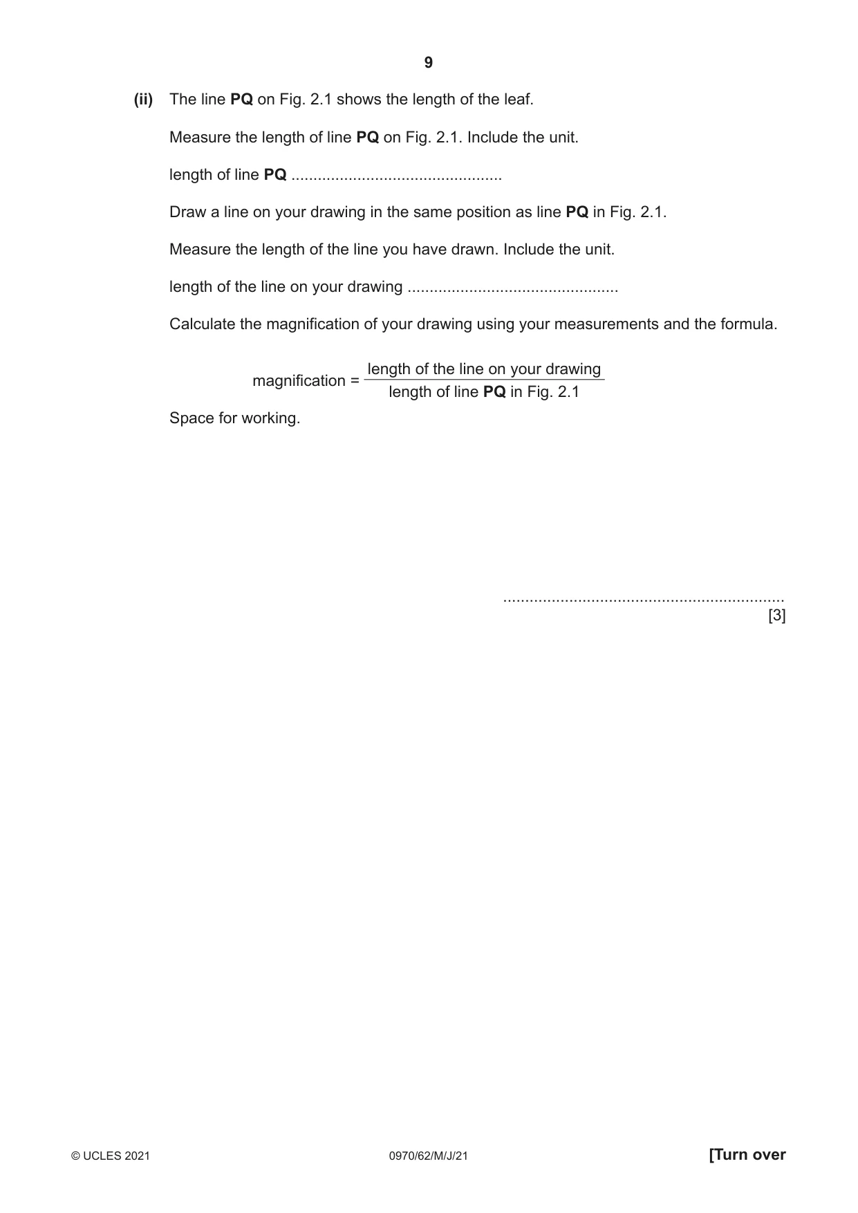 Cambridge IGCSE Biology (9-1) 0970 2021 May/June Paper 6 · Variant 2 question paper, page 9 of 12