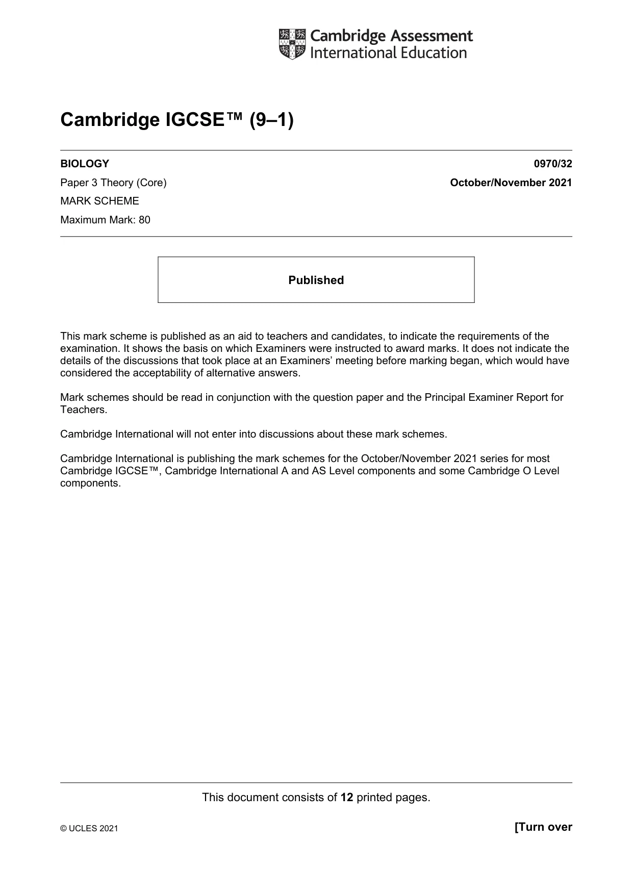 Mark scheme, page 1 of 12