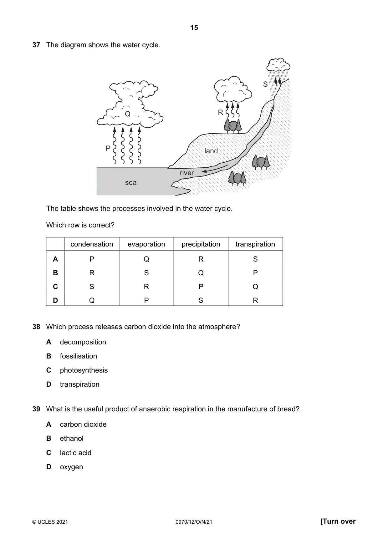 Cambridge IGCSE Biology (9-1) 0970 2021 Oct/Nov Paper 1 · Variant 2 question paper, page 15 of 16
