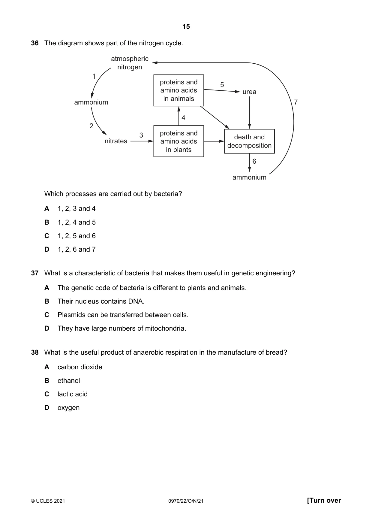 Cambridge IGCSE Biology (9-1) 0970 2021 Oct/Nov Paper 2 · Variant 2 question paper, page 15 of 16