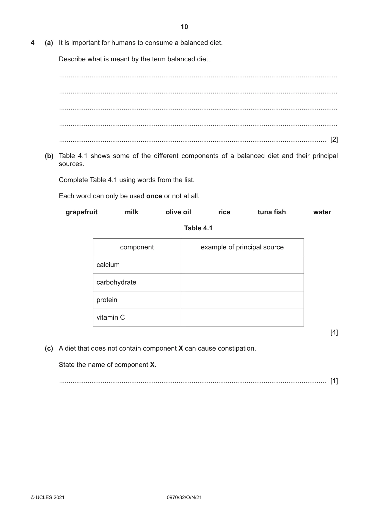 Cambridge IGCSE Biology (9-1) 0970 2021 Oct/Nov Paper 3 · Variant 2 question paper, page 10 of 20