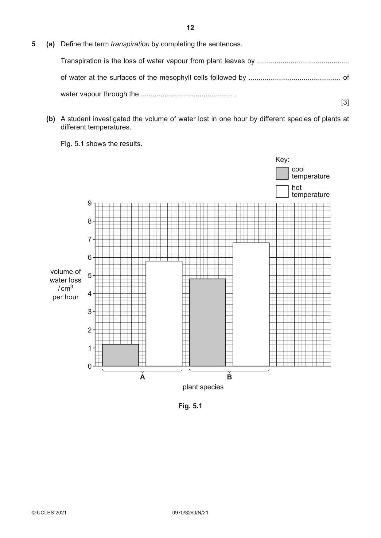 Cambridge IGCSE Biology (9-1) 0970 2021 Oct/Nov Paper 3 · Variant 2 question paper, page 12 of 20