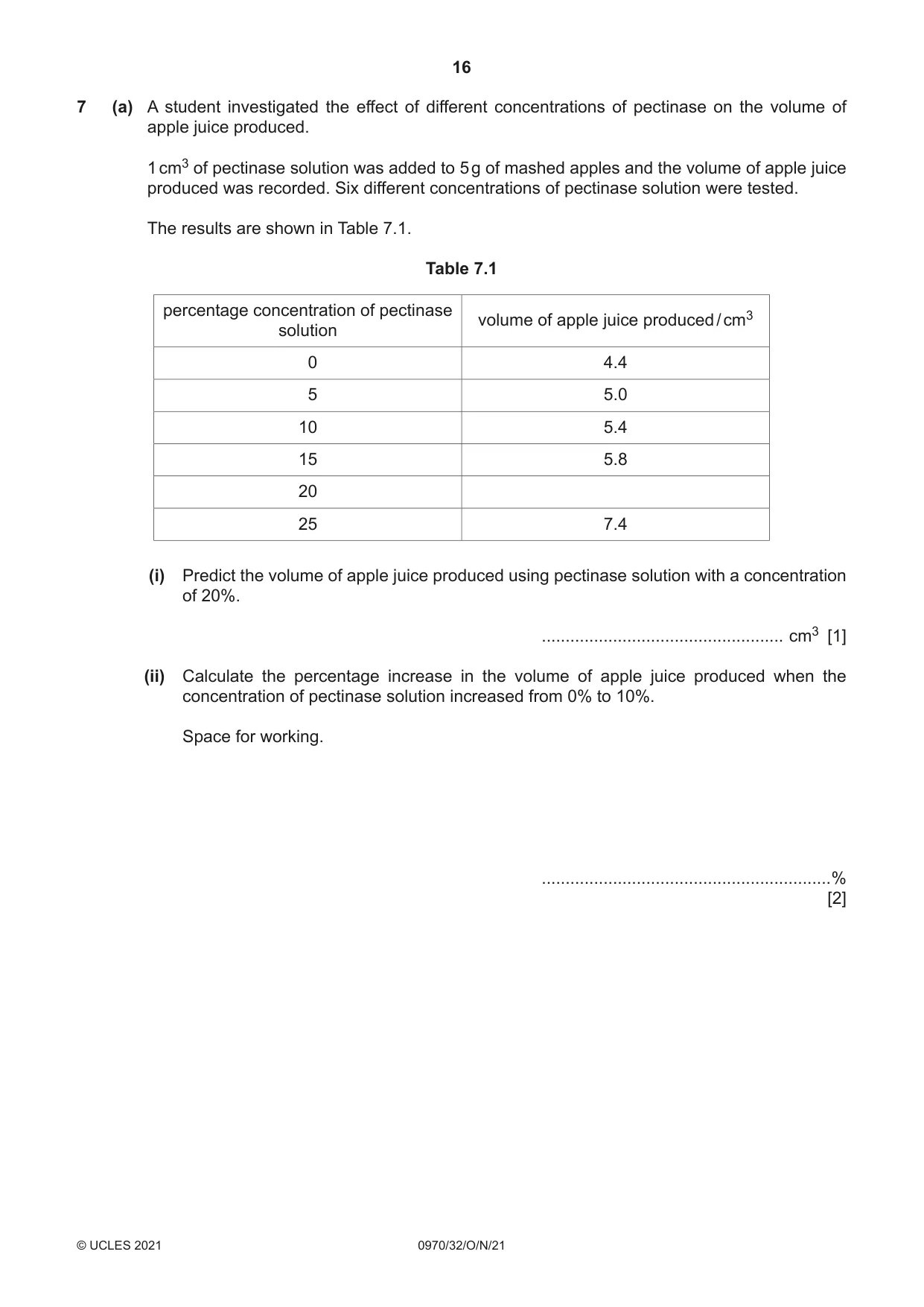 Cambridge IGCSE Biology (9-1) 0970 2021 Oct/Nov Paper 3 · Variant 2 question paper, page 16 of 20