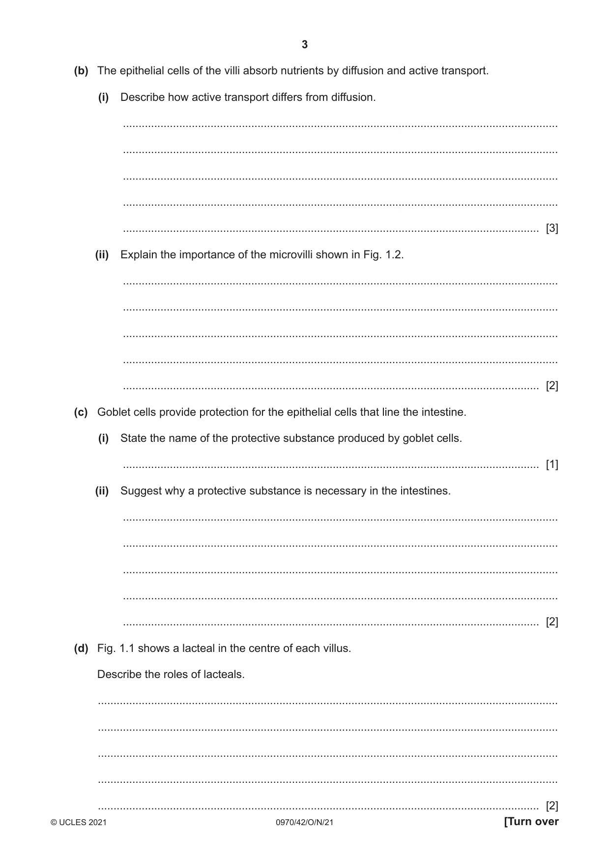 Cambridge IGCSE Biology (9-1) 0970 2021 Oct/Nov Paper 4 · Variant 2 question paper, page 3 of 20