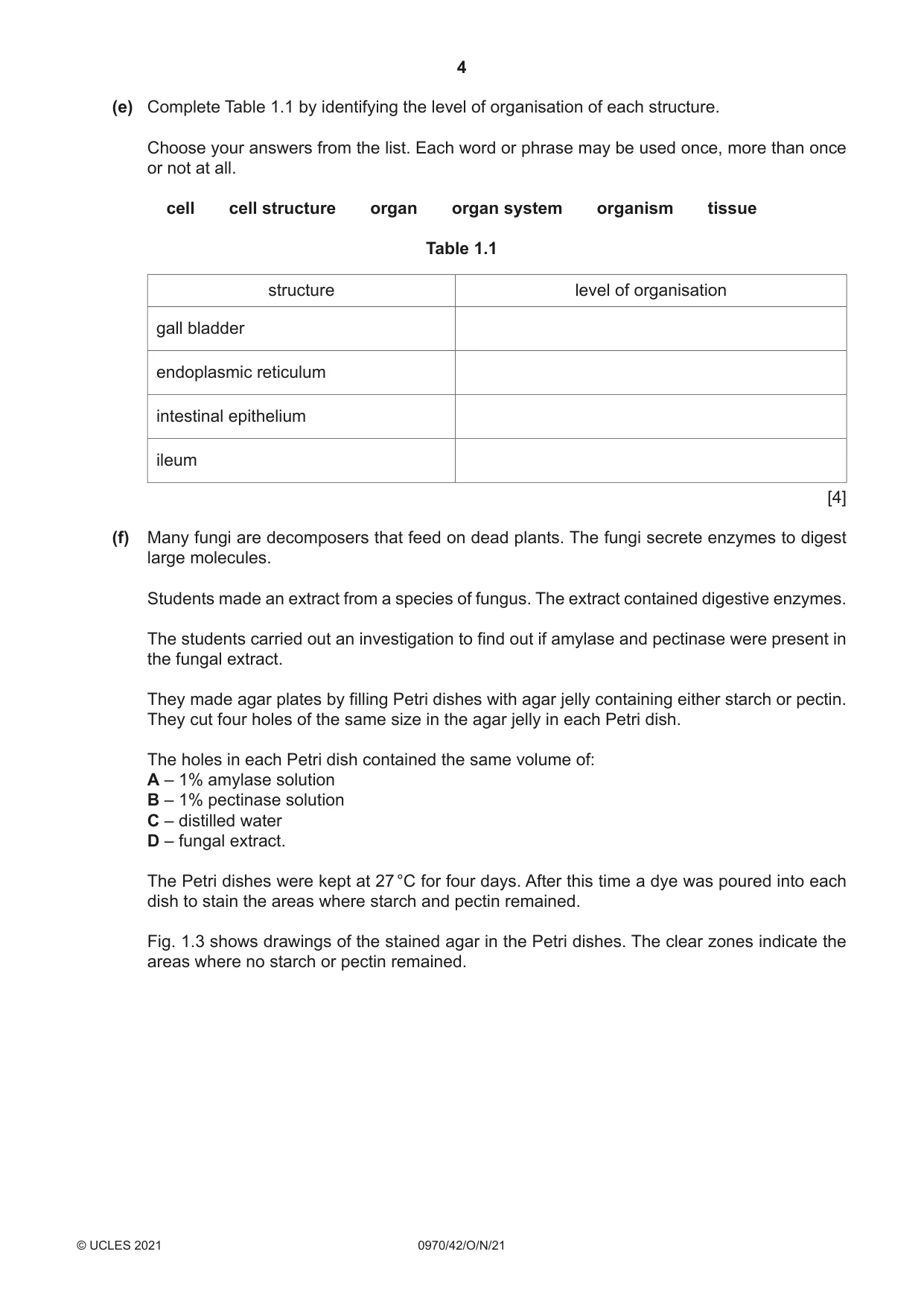 Cambridge IGCSE Biology (9-1) 0970 2021 Oct/Nov Paper 4 · Variant 2 question paper, page 4 of 20