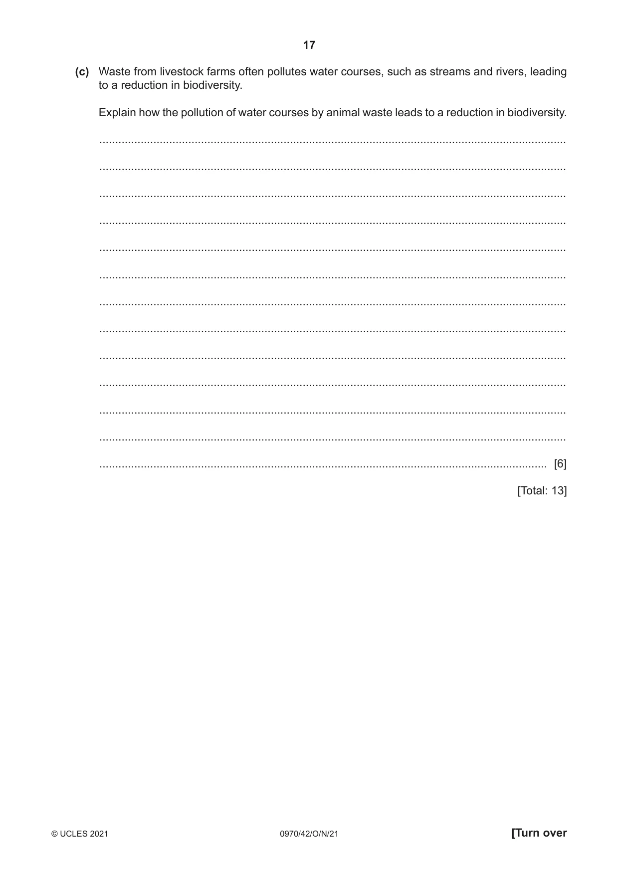 Cambridge IGCSE Biology (9-1) 0970 2021 Oct/Nov Paper 4 · Variant 2 question paper, page 17 of 20