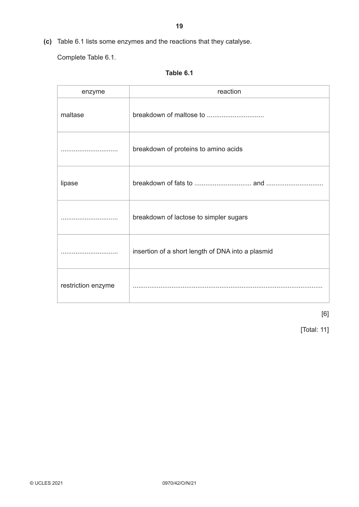 Cambridge IGCSE Biology (9-1) 0970 2021 Oct/Nov Paper 4 · Variant 2 question paper, page 19 of 20