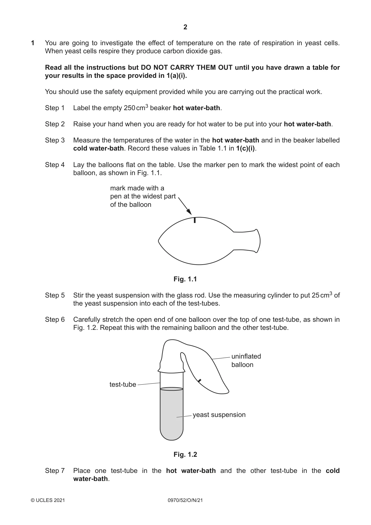 Cambridge IGCSE Biology (9-1) 0970 2021 Oct/Nov Paper 5 · Variant 2 question paper, page 2 of 12