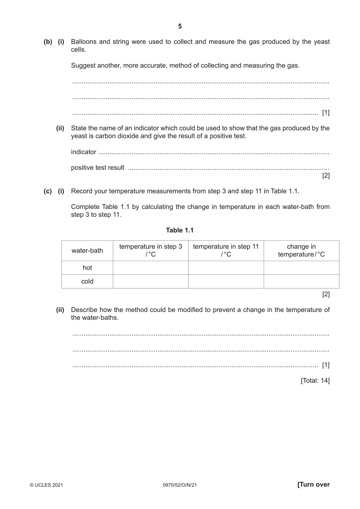 Cambridge IGCSE Biology (9-1) 0970 2021 Oct/Nov Paper 5 · Variant 2 question paper, page 5 of 12