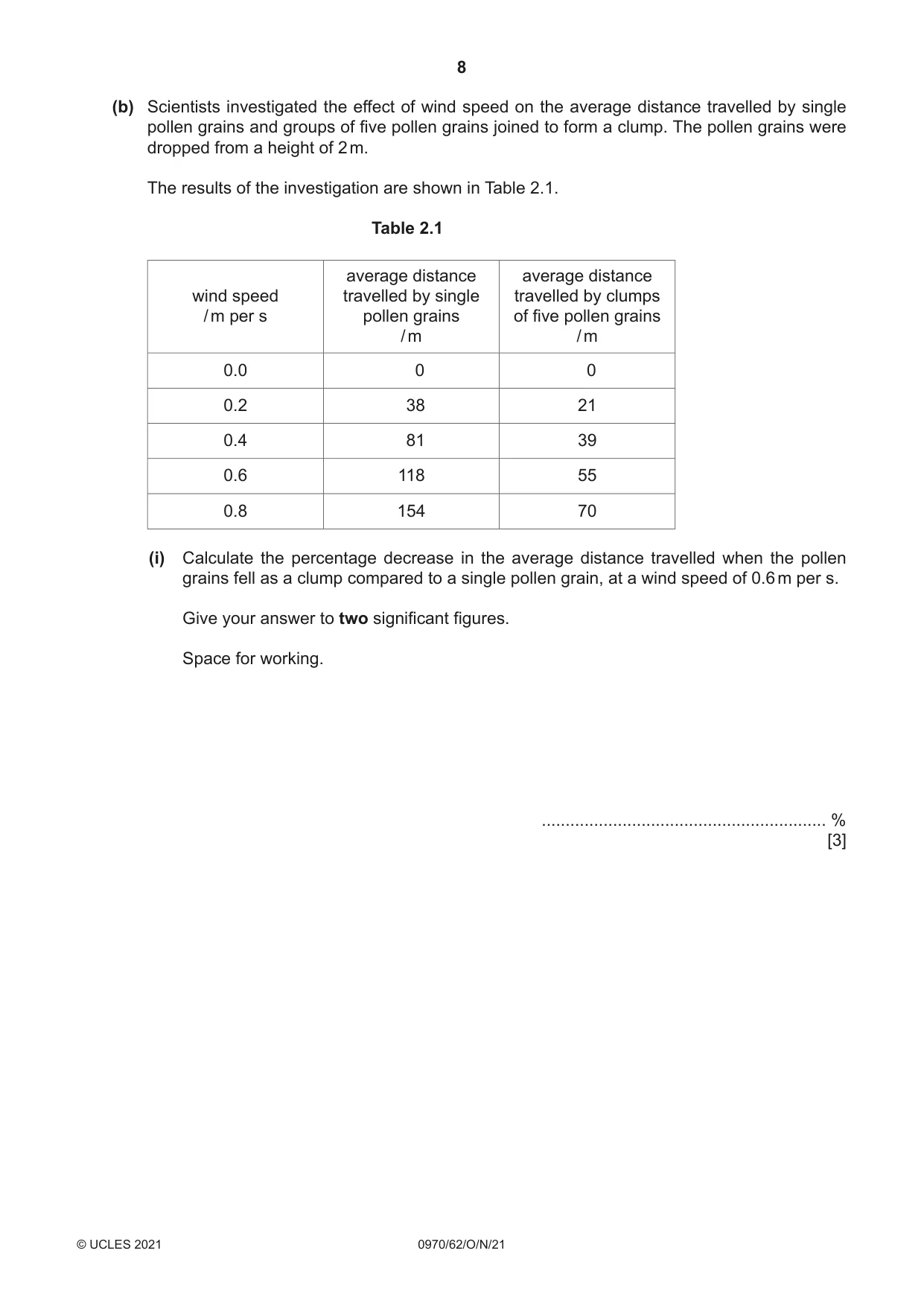 Cambridge IGCSE Biology (9-1) 0970 2021 Oct/Nov Paper 6 · Variant 2 question paper, page 8 of 12