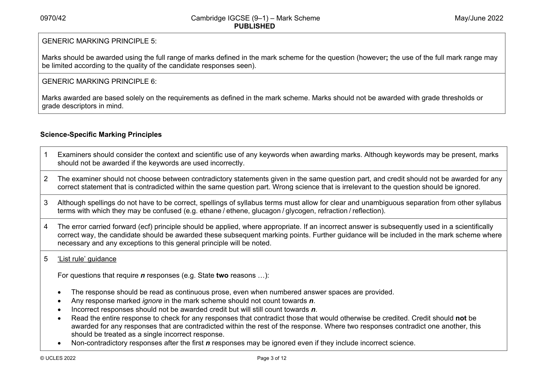 Mark scheme, page 3 of 12
