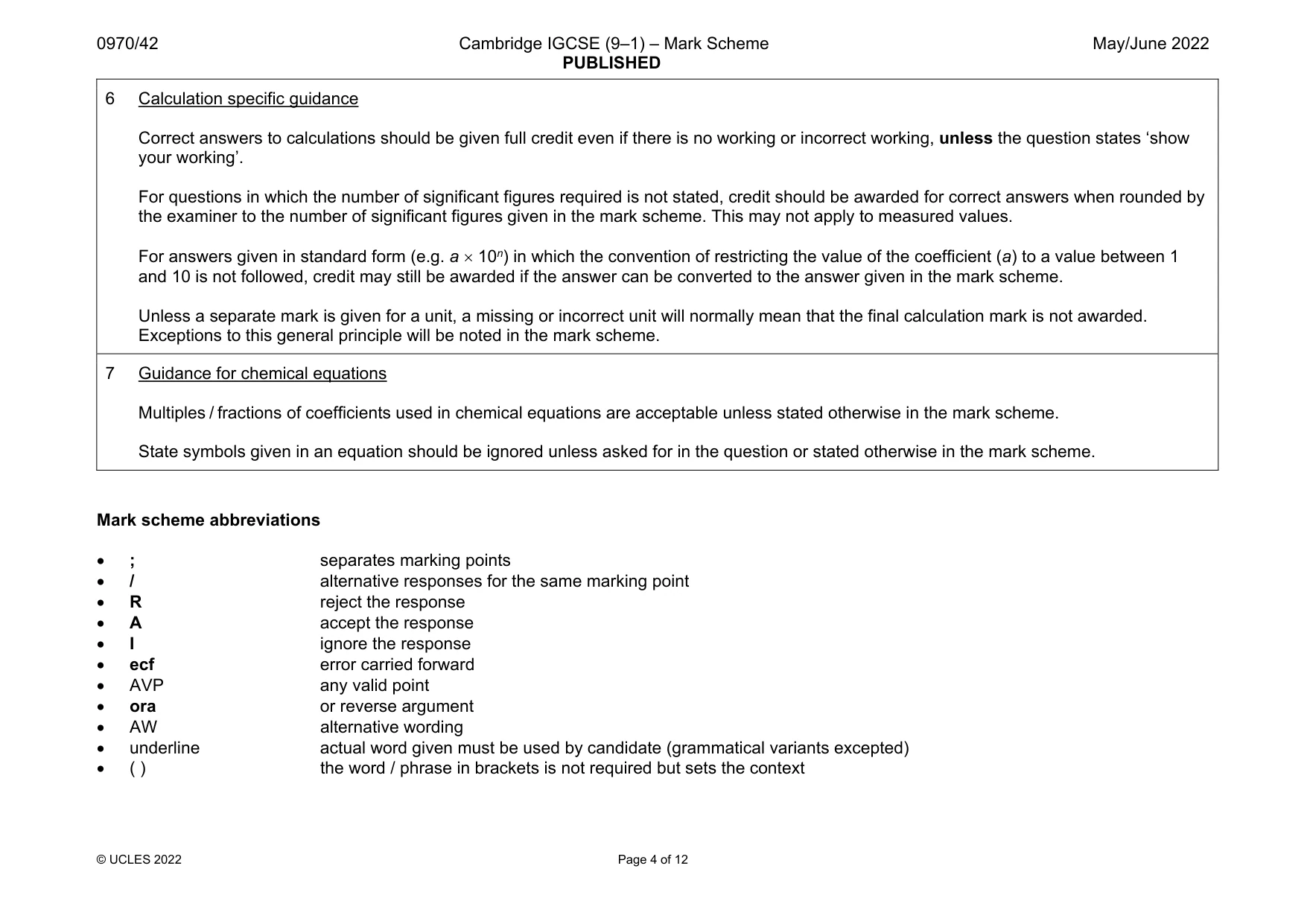 Mark scheme, page 4 of 12
