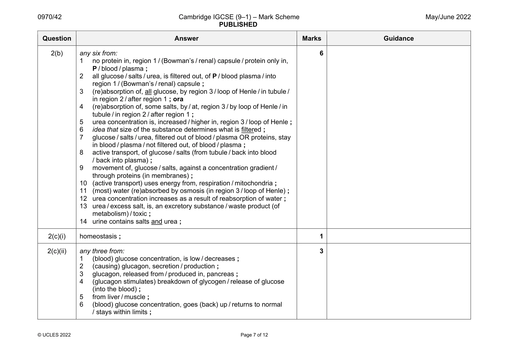 Mark scheme, page 7 of 12