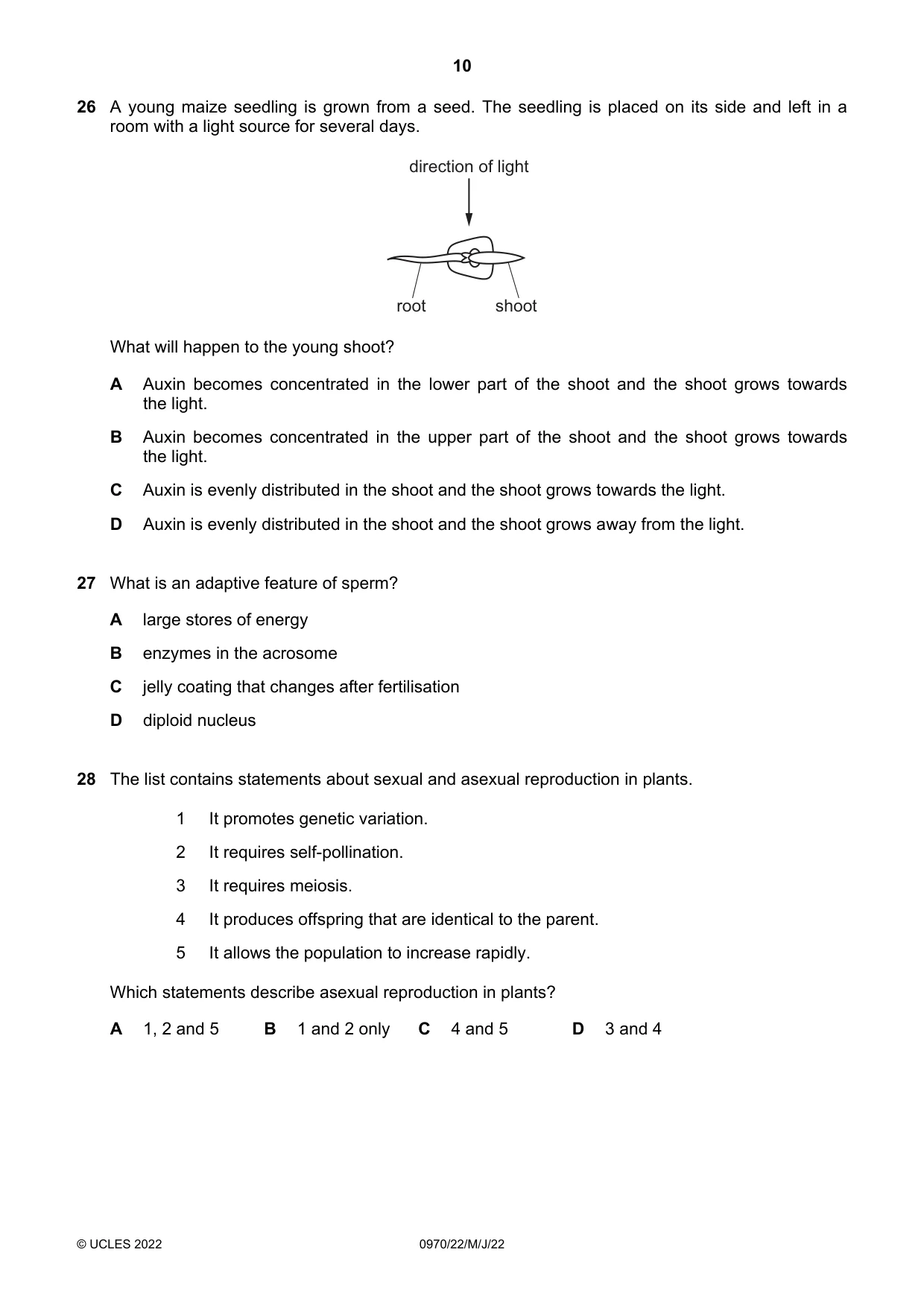 Cambridge IGCSE Biology (9-1) 0970 2022 May/June Paper 2 · Variant 2 question paper, page 10 of 16