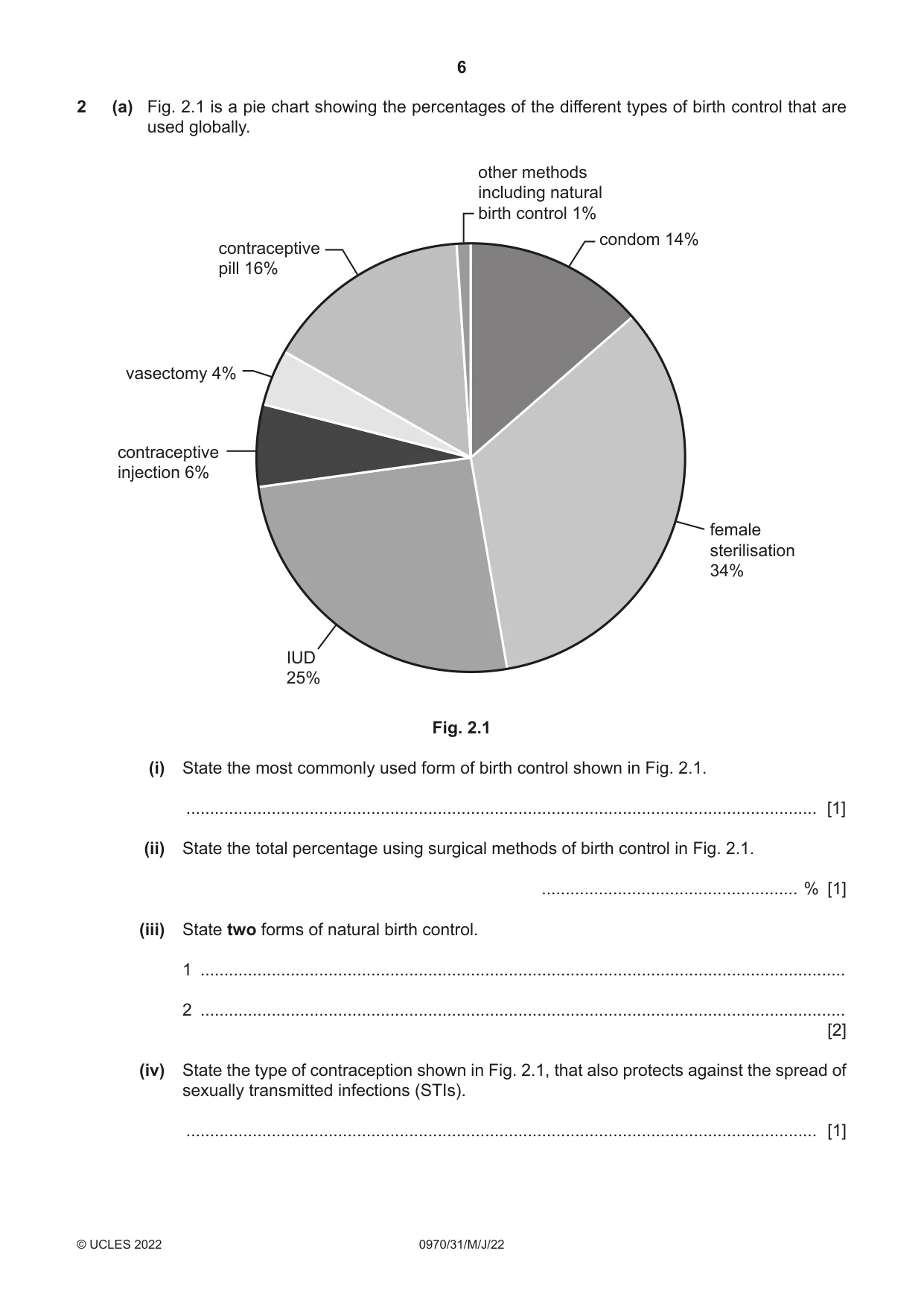 Cambridge IGCSE Biology (9-1) 0970 2022 May/June Paper 3 · Variant 1 question paper, page 6 of 20