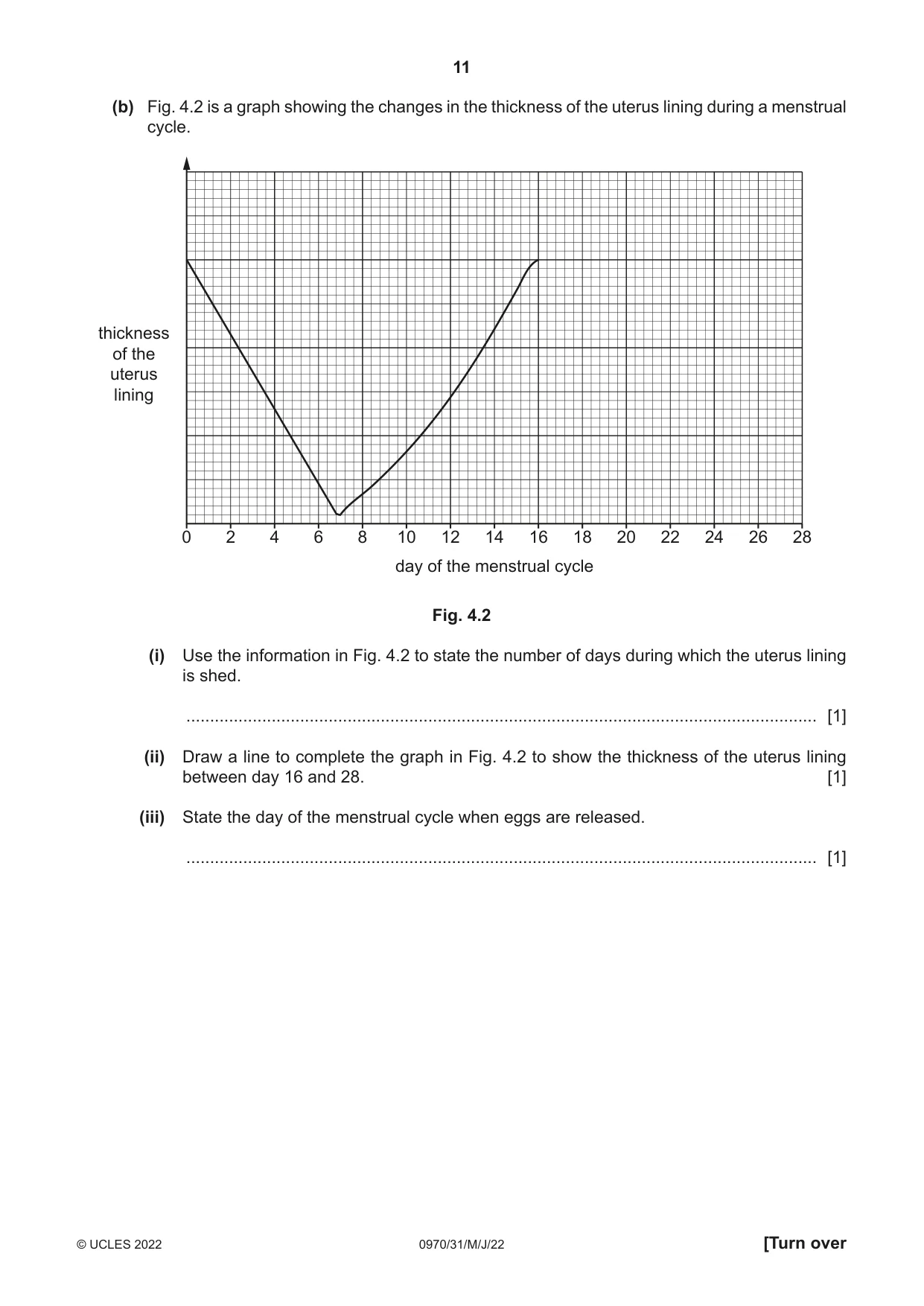 Cambridge IGCSE Biology (9-1) 0970 2022 May/June Paper 3 · Variant 1 question paper, page 11 of 20
