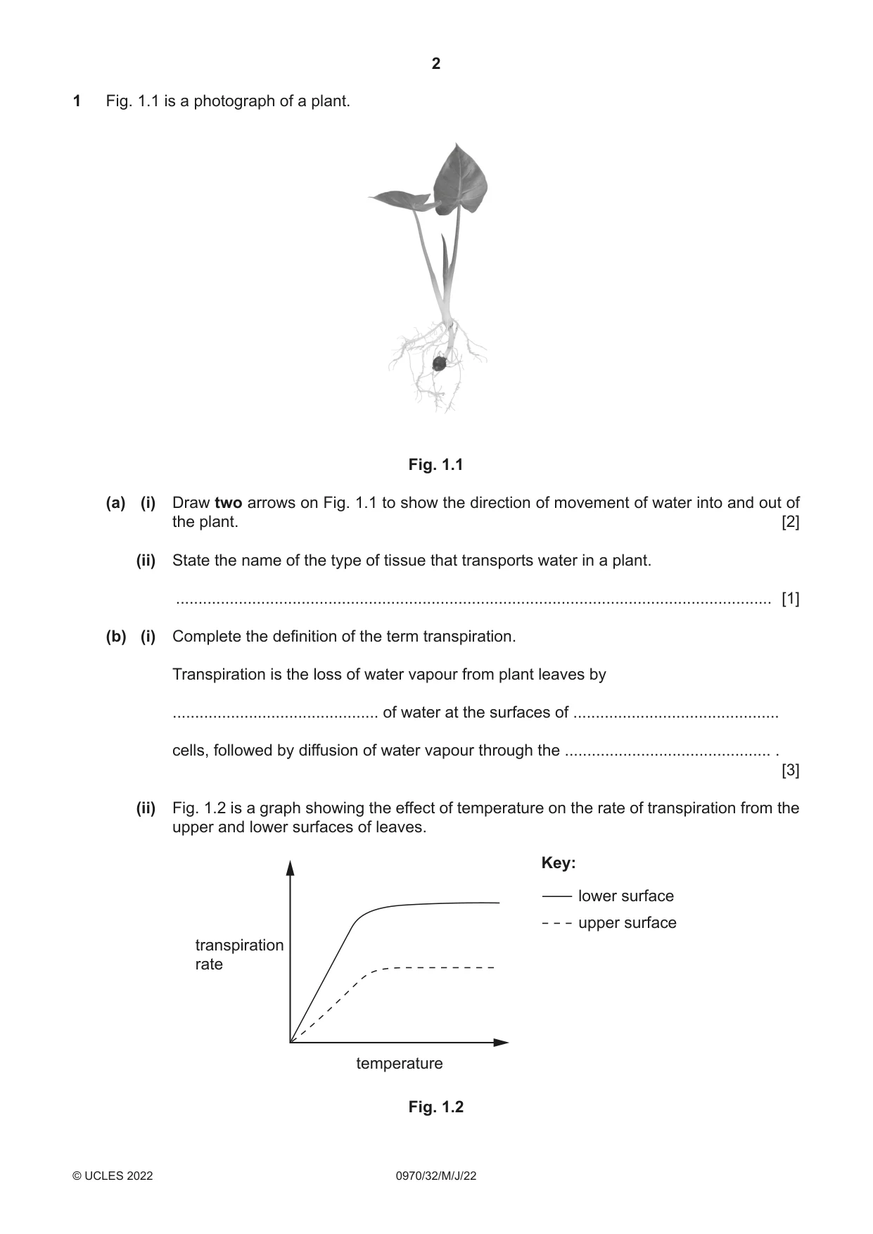 Cambridge IGCSE Biology (9-1) 0970 2022 May/June Paper 3 · Variant 2 question paper, page 2 of 16