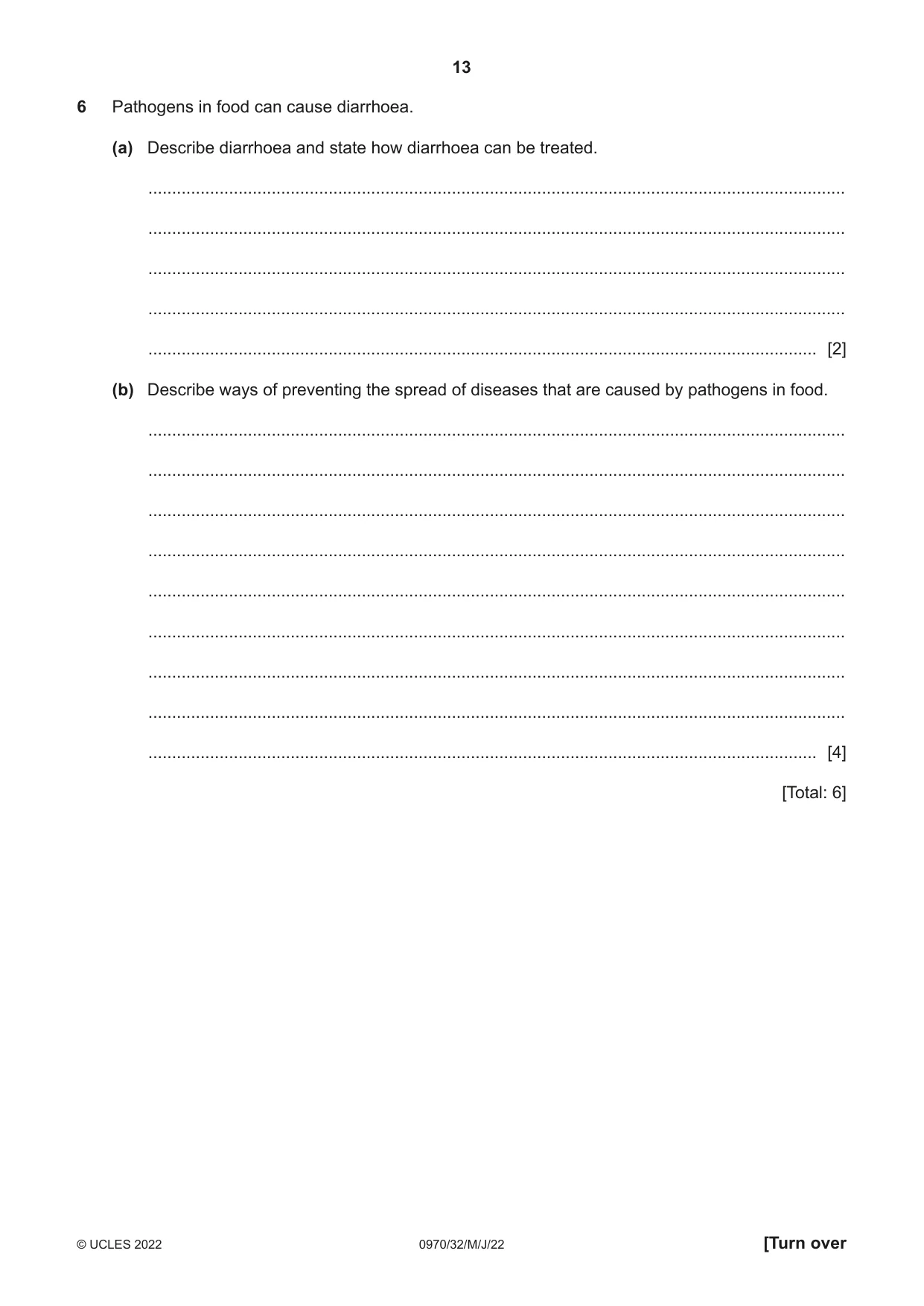 Cambridge IGCSE Biology (9-1) 0970 2022 May/June Paper 3 · Variant 2 question paper, page 13 of 16