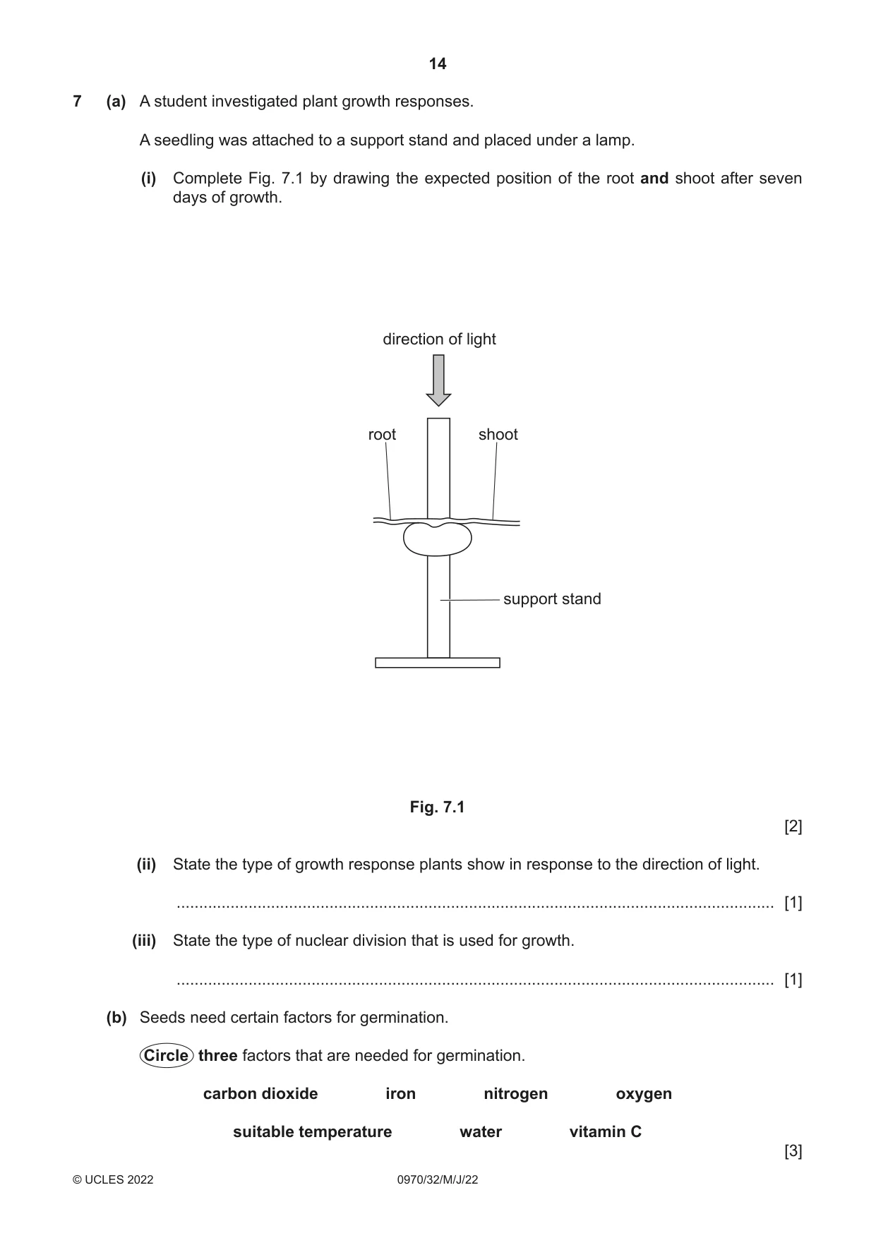 Cambridge IGCSE Biology (9-1) 0970 2022 May/June Paper 3 · Variant 2 question paper, page 14 of 16