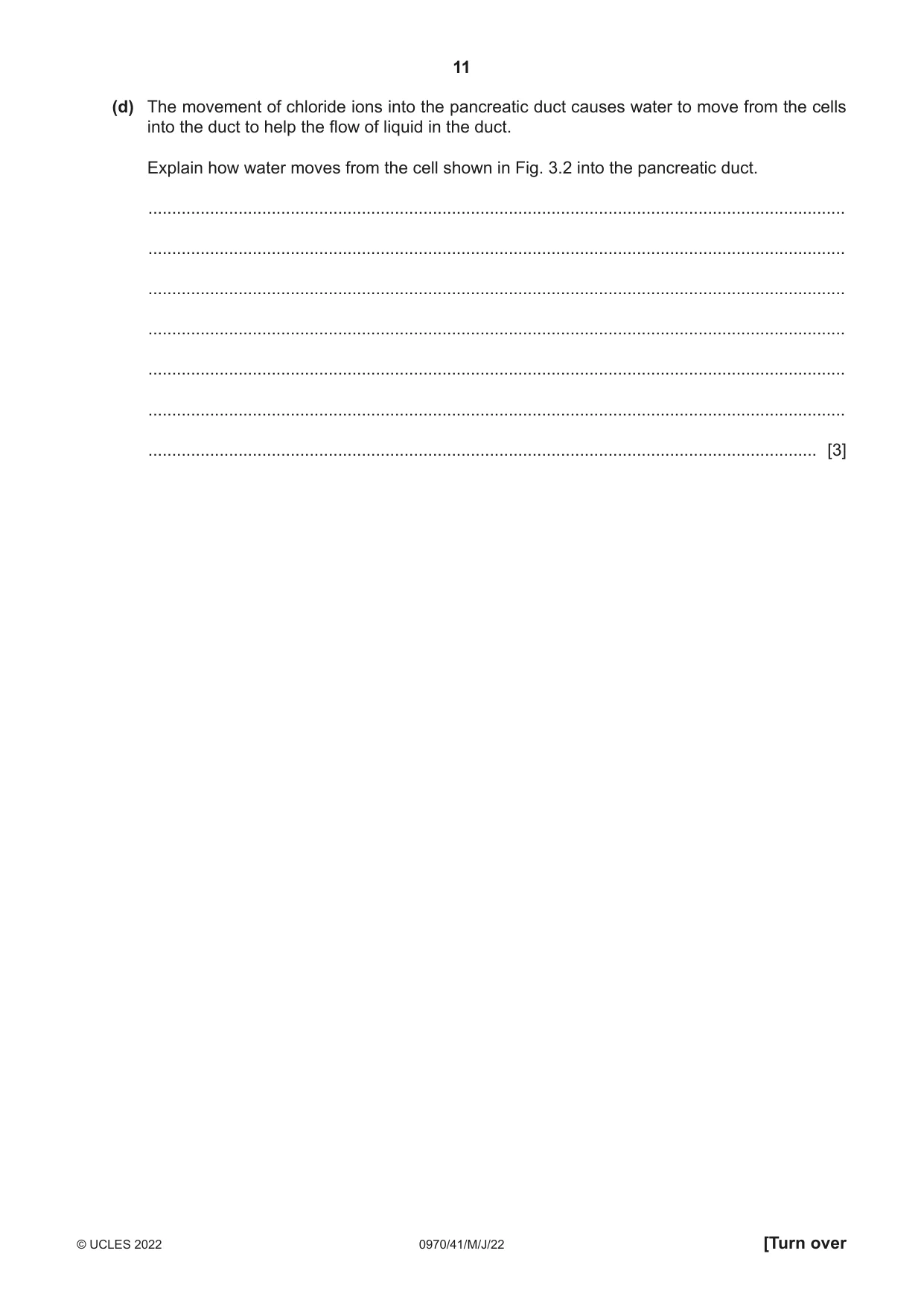 Cambridge IGCSE Biology (9-1) 0970 2022 May/June Paper 4 · Variant 1 question paper, page 11 of 20