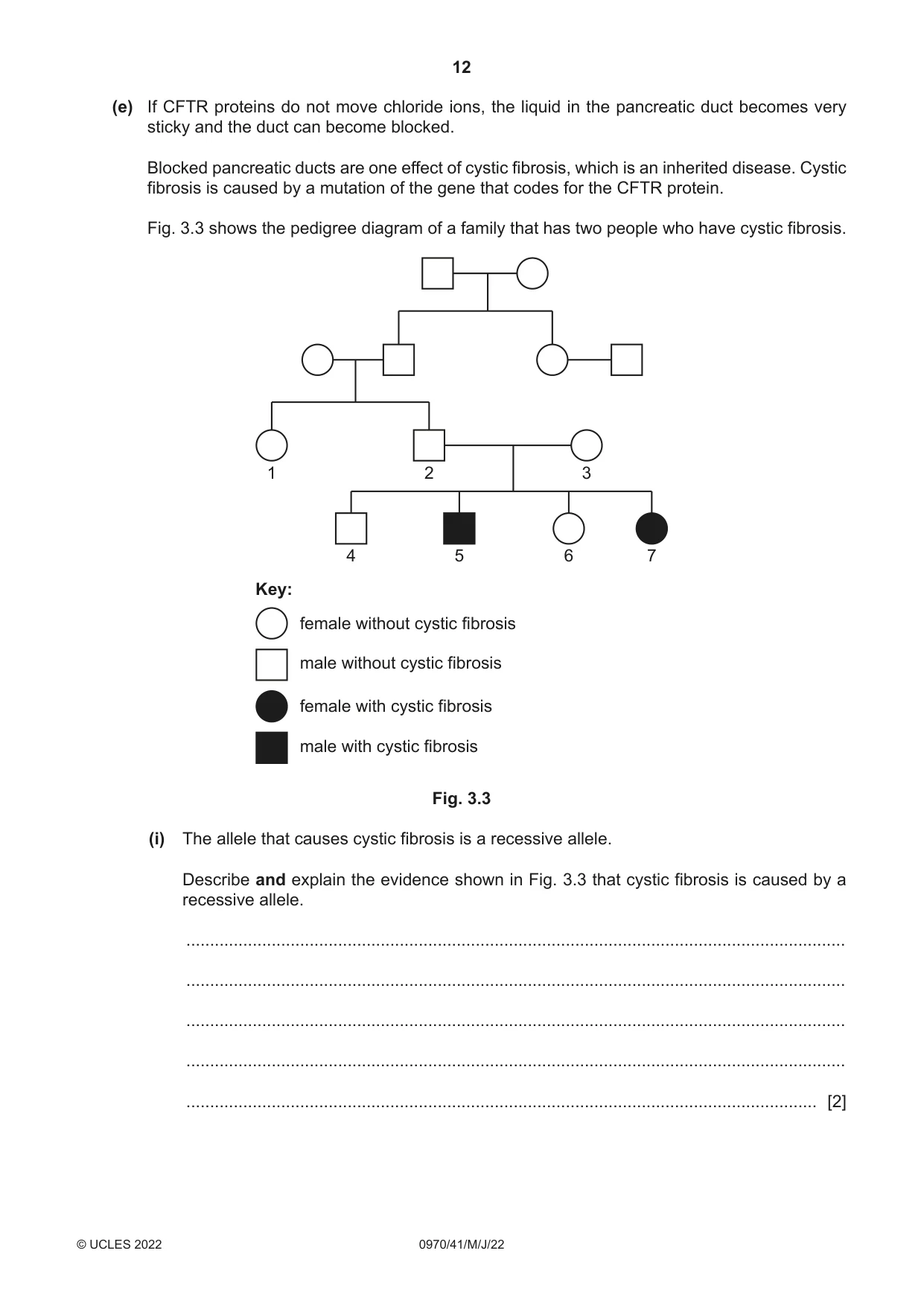 Cambridge IGCSE Biology (9-1) 0970 2022 May/June Paper 4 · Variant 1 question paper, page 12 of 20