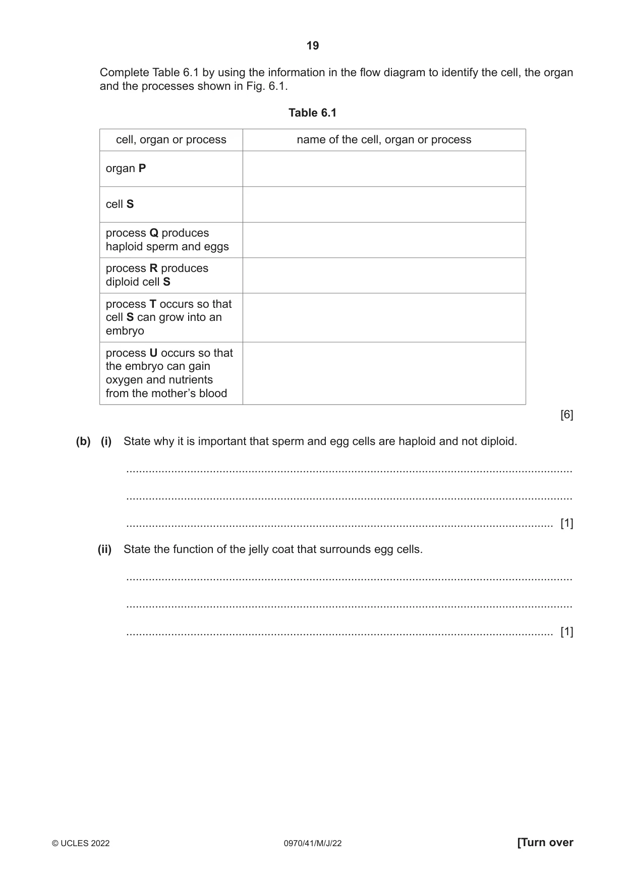 Cambridge IGCSE Biology (9-1) 0970 2022 May/June Paper 4 · Variant 1 question paper, page 19 of 20