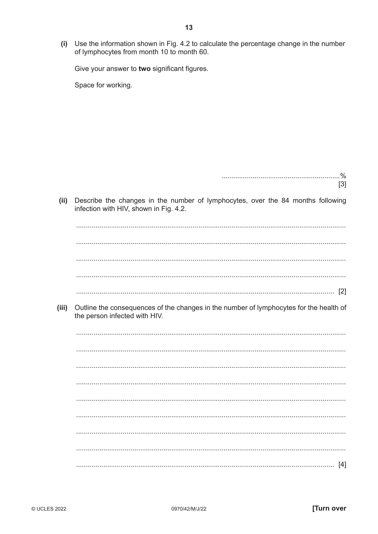 Cambridge IGCSE Biology (9-1) 0970 2022 May/June Paper 4 · Variant 2 question paper, page 13 of 20
