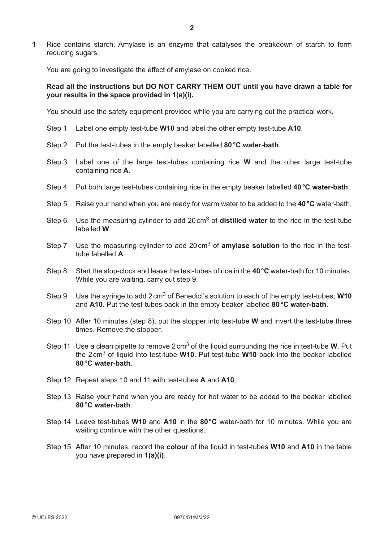 Cambridge IGCSE Biology (9-1) 0970 2022 May/June Paper 5 · Variant 1 question paper, page 2 of 12
