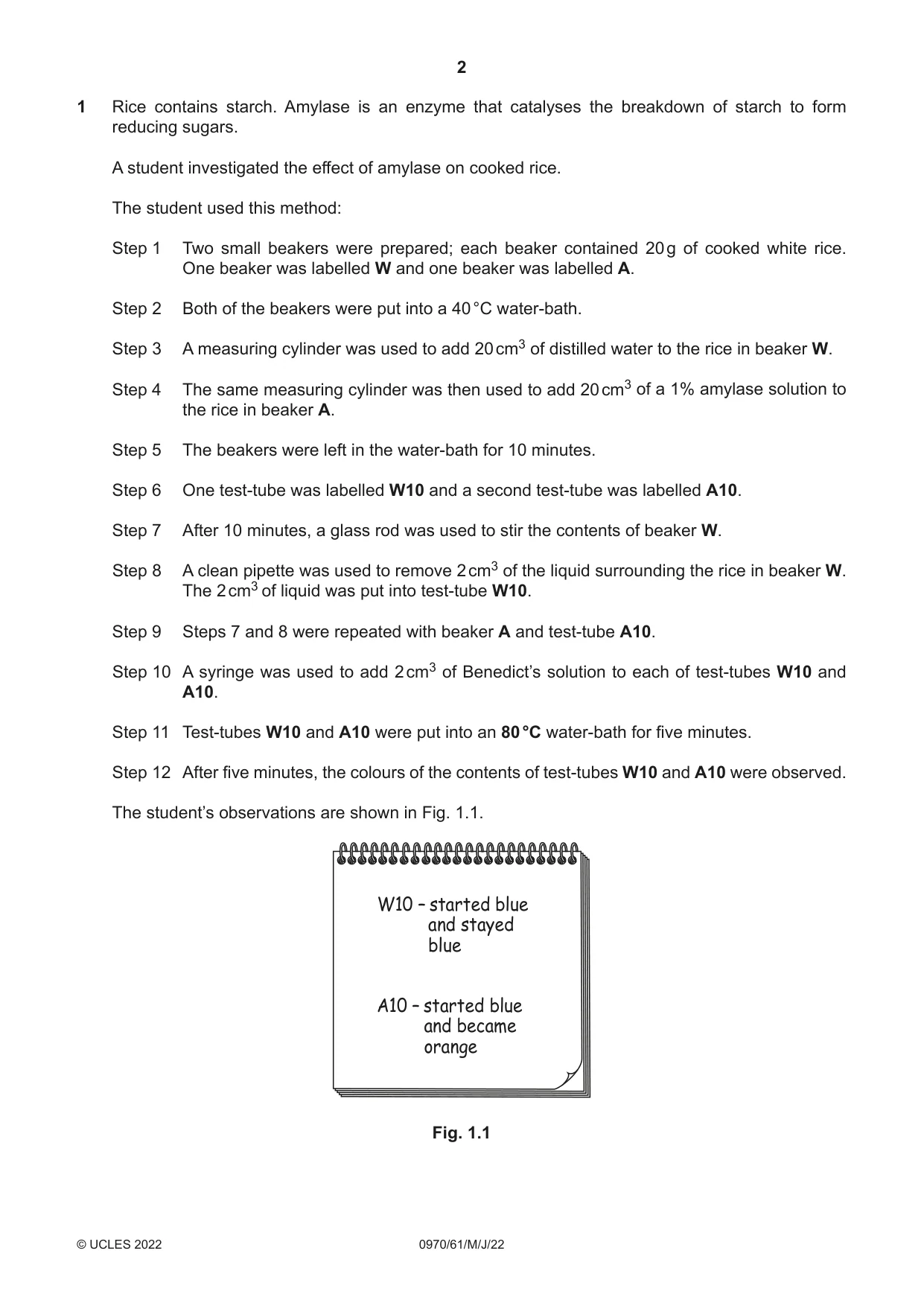 Cambridge IGCSE Biology (9-1) 0970 2022 May/June Paper 6 · Variant 1 question paper, page 2 of 12