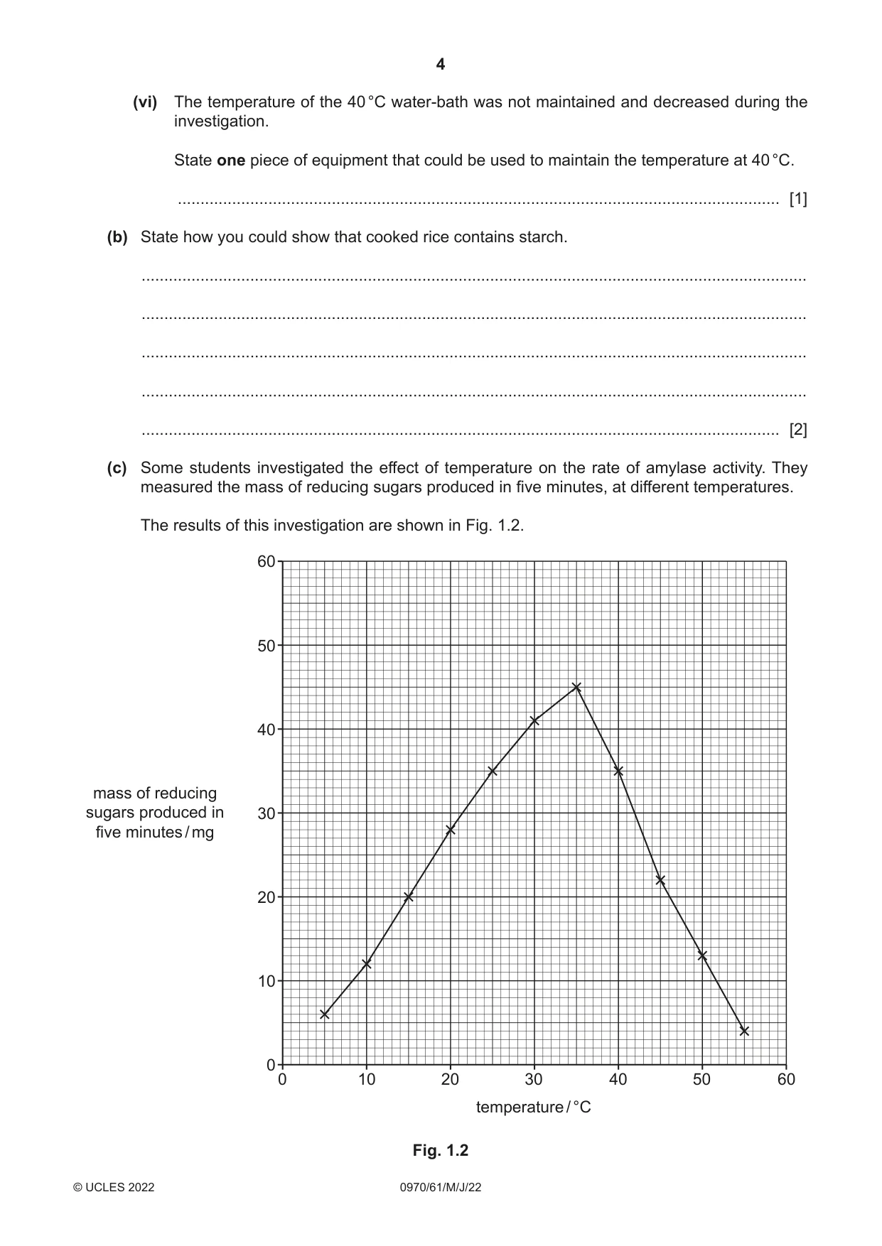 Cambridge IGCSE Biology (9-1) 0970 2022 May/June Paper 6 · Variant 1 question paper, page 4 of 12