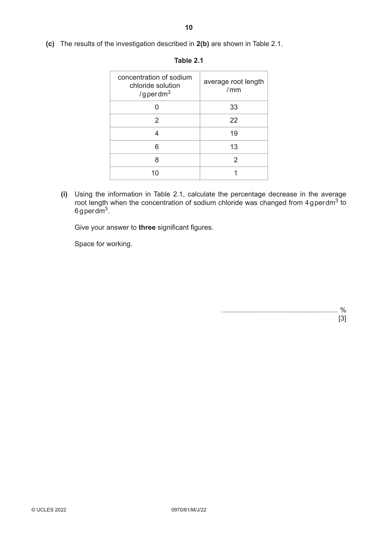 Cambridge IGCSE Biology (9-1) 0970 2022 May/June Paper 6 · Variant 1 question paper, page 10 of 12