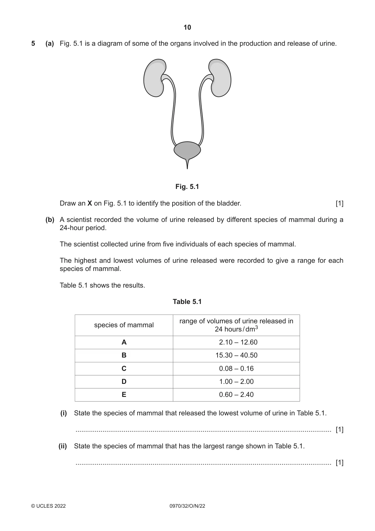 Cambridge IGCSE Biology (9-1) 0970 2022 Oct/Nov Paper 3 · Variant 2 question paper, page 10 of 20